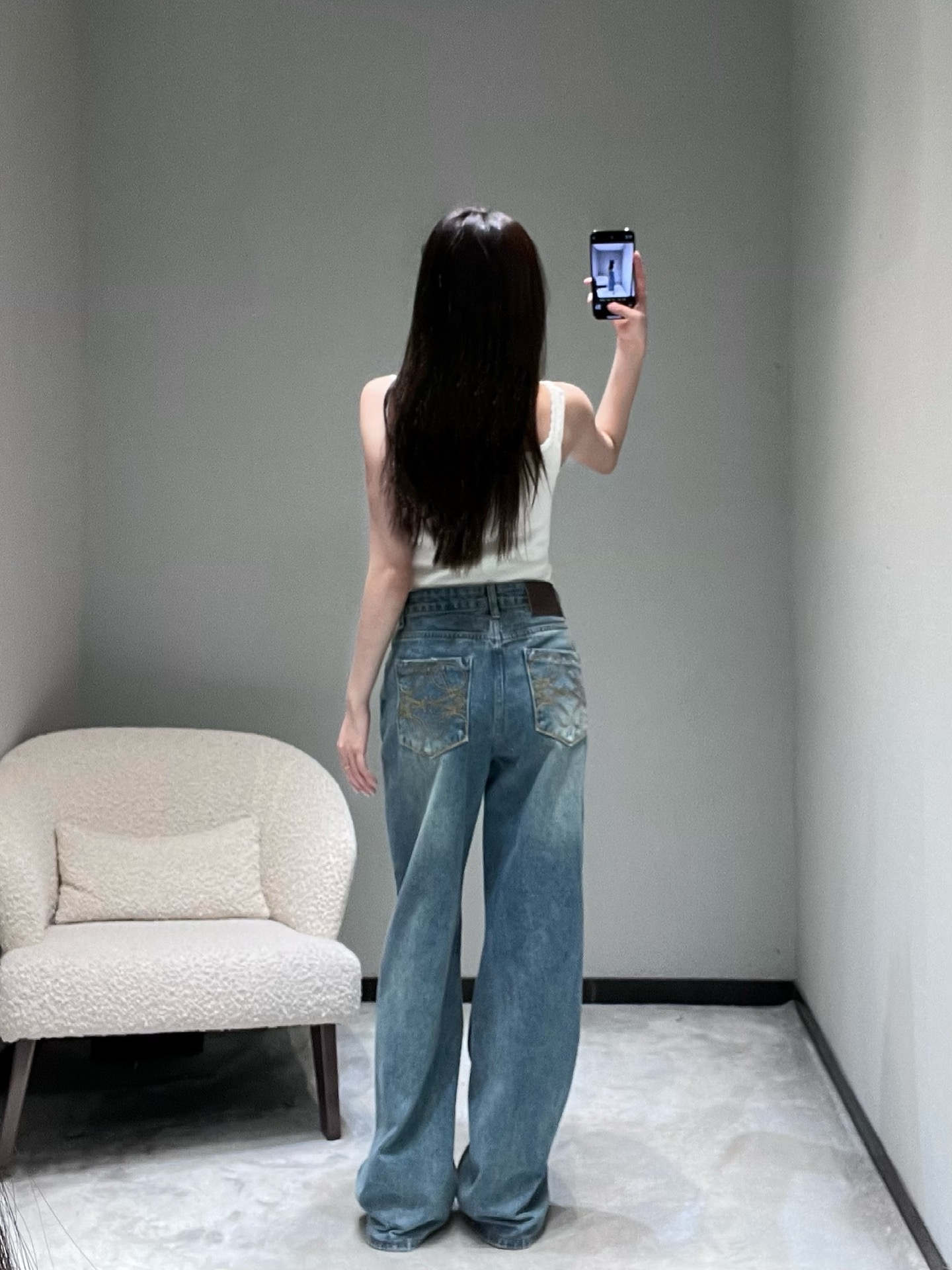 Retro high-waisted jeans SML