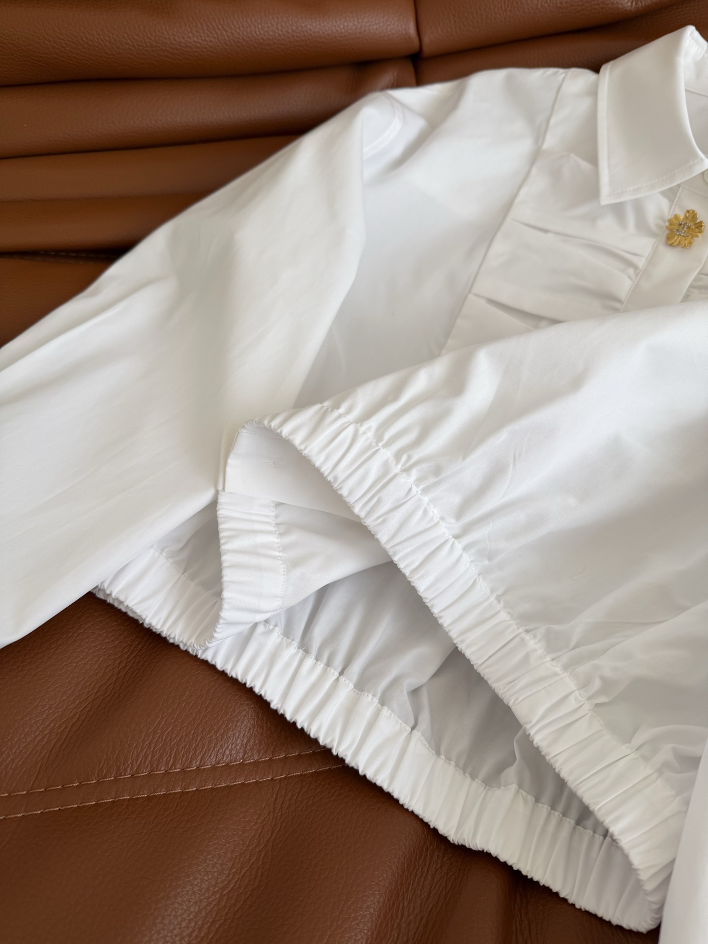 Daisy petal gold button short shirt SML
