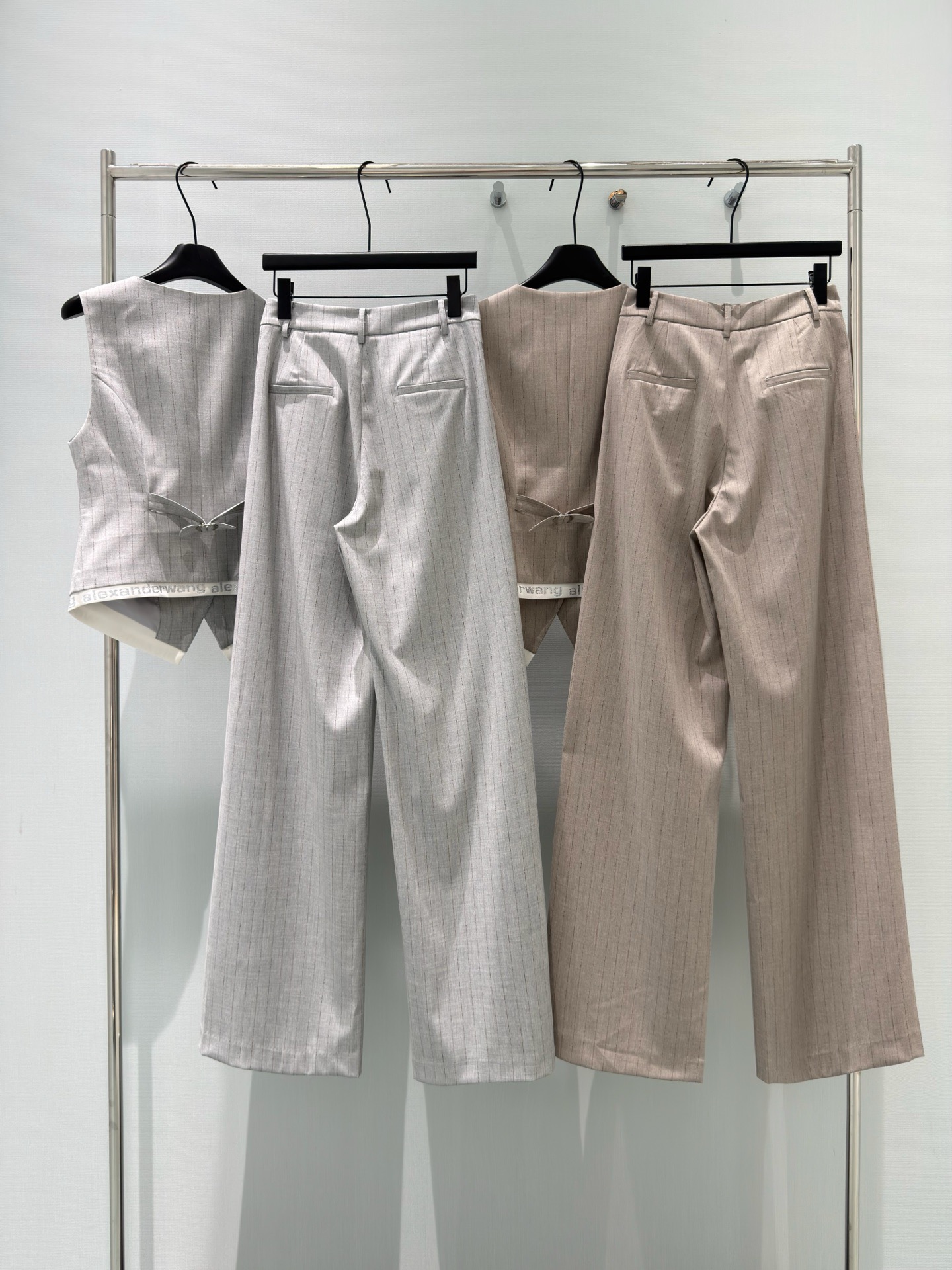 Wool striped trouser suit SML