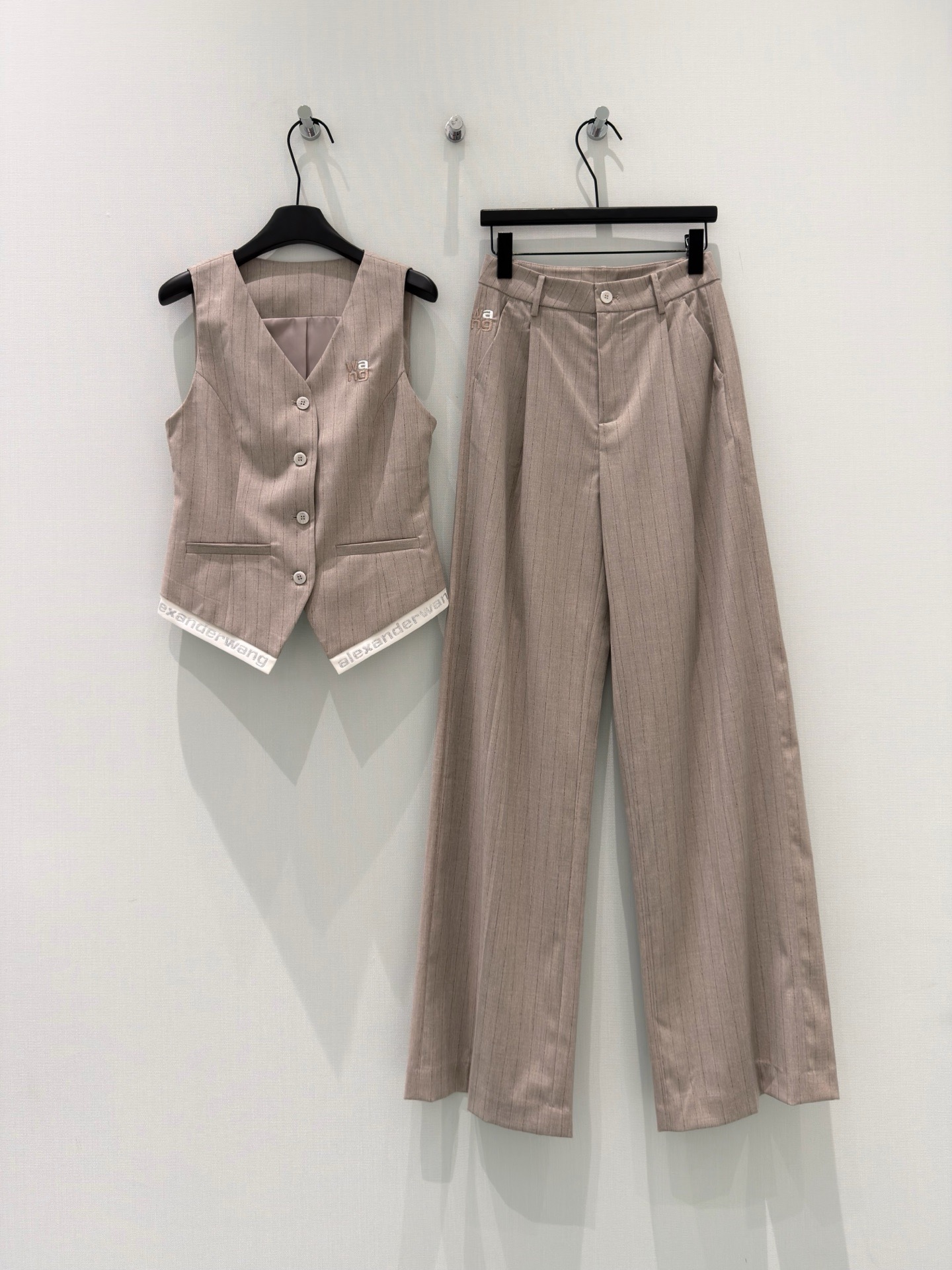 Wool striped trouser suit SML