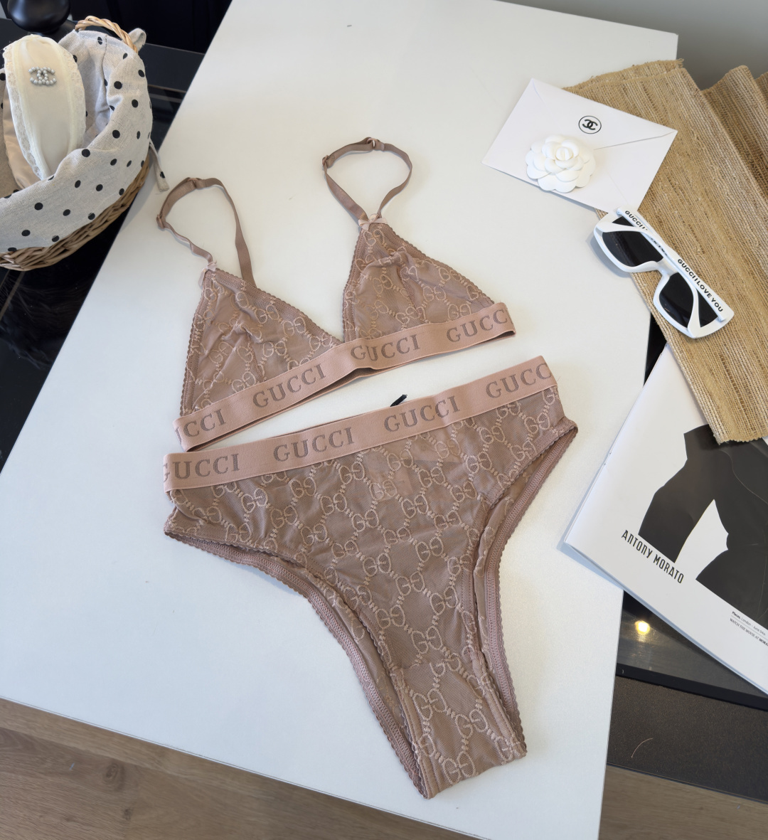 Lace two-piece bikini swimsuit