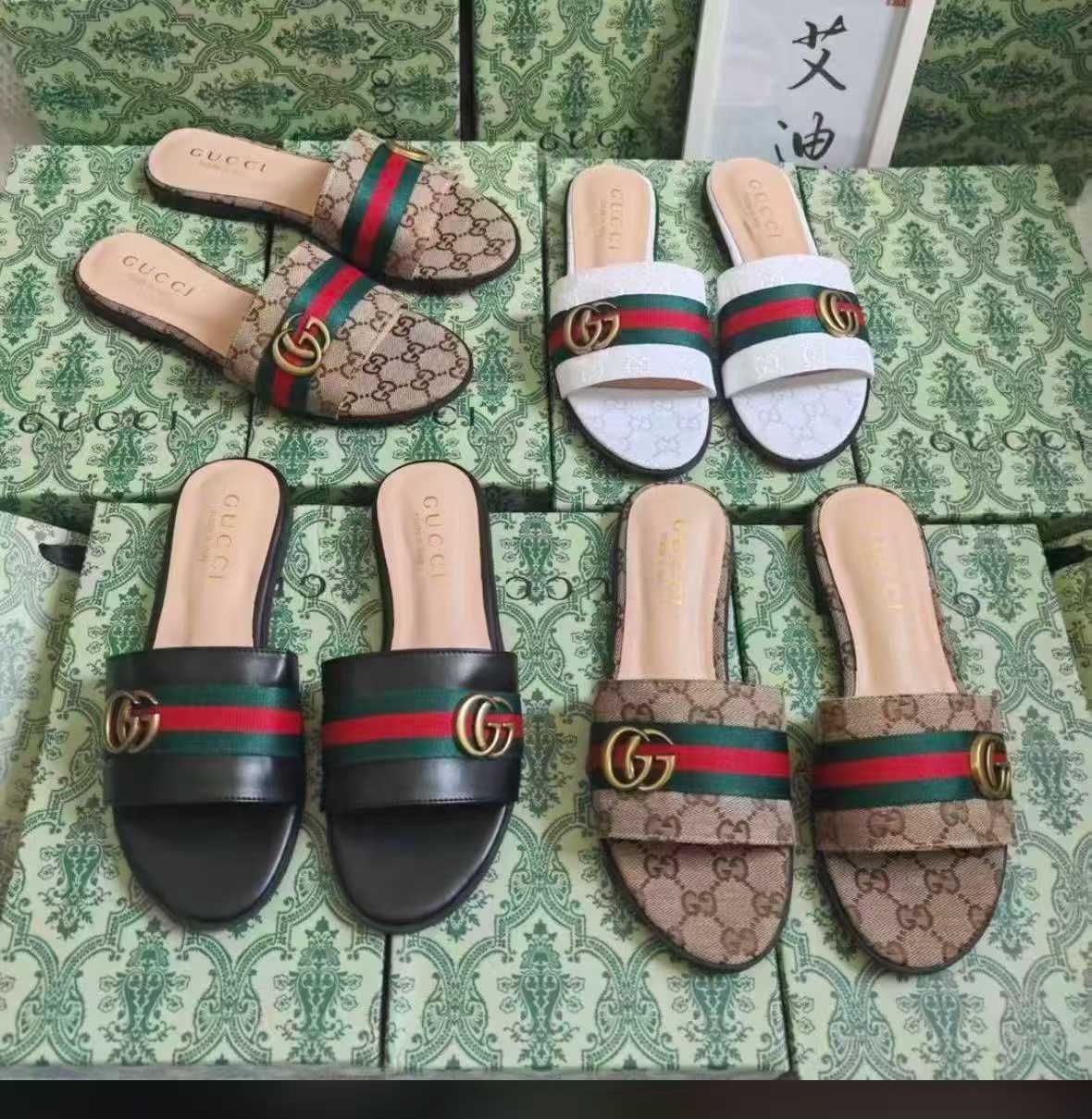 G-buckle flat sandals 35-41