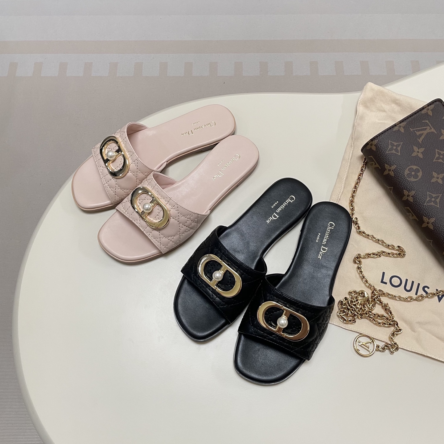 Pearl Embroidery Flat Sandals 35-42