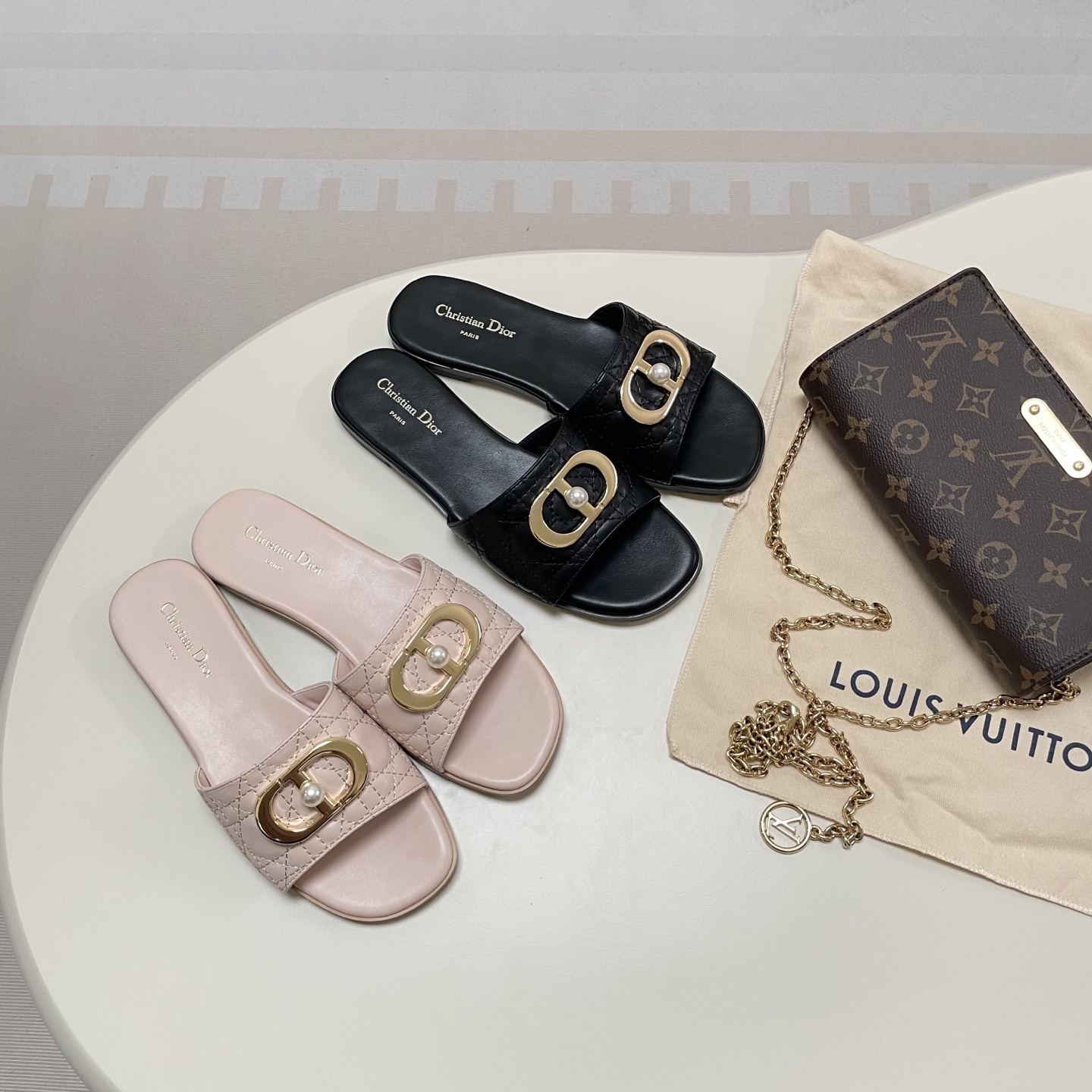 Pearl Embroidery Flat Sandals 35-42