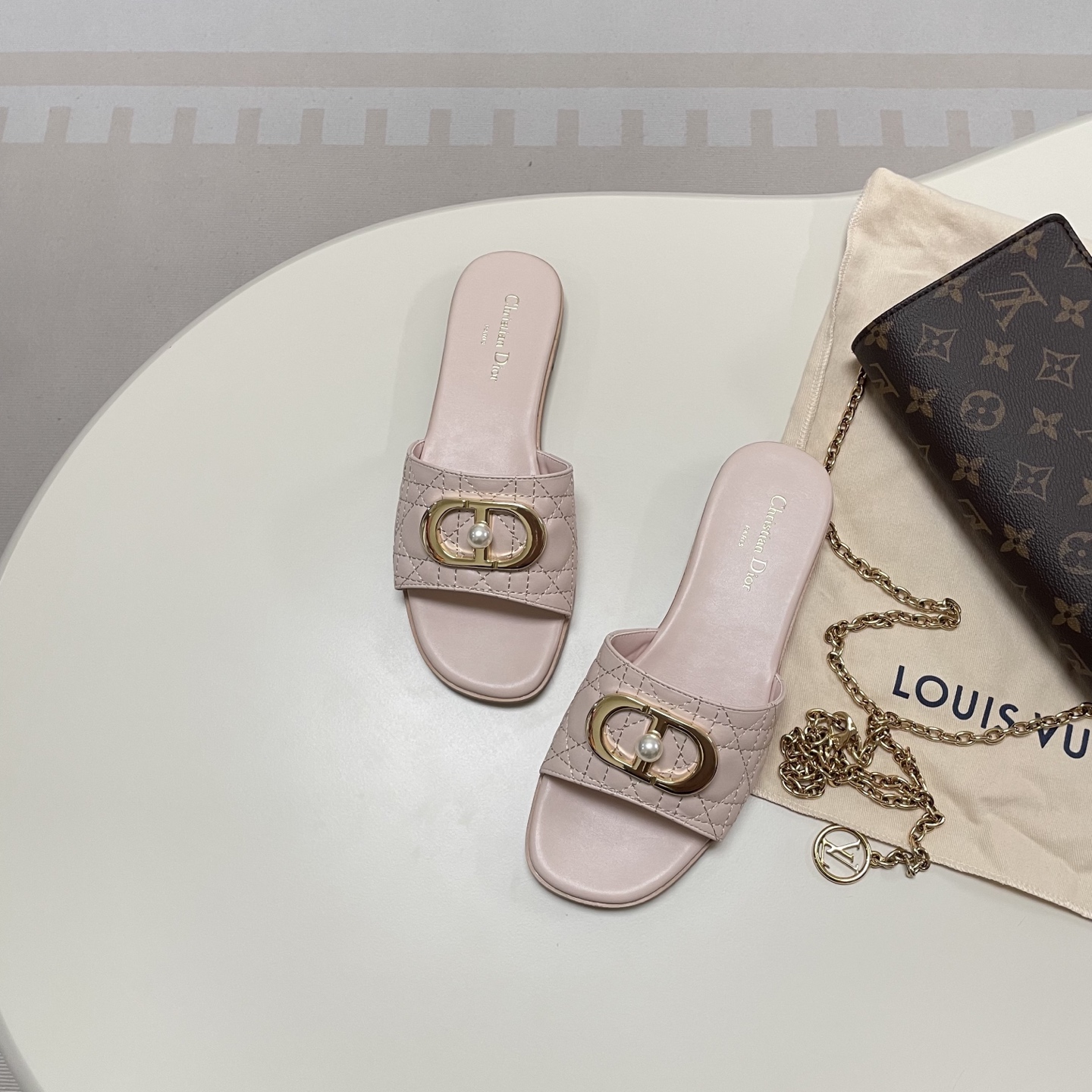 Pearl Embroidery Flat Sandals 35-42