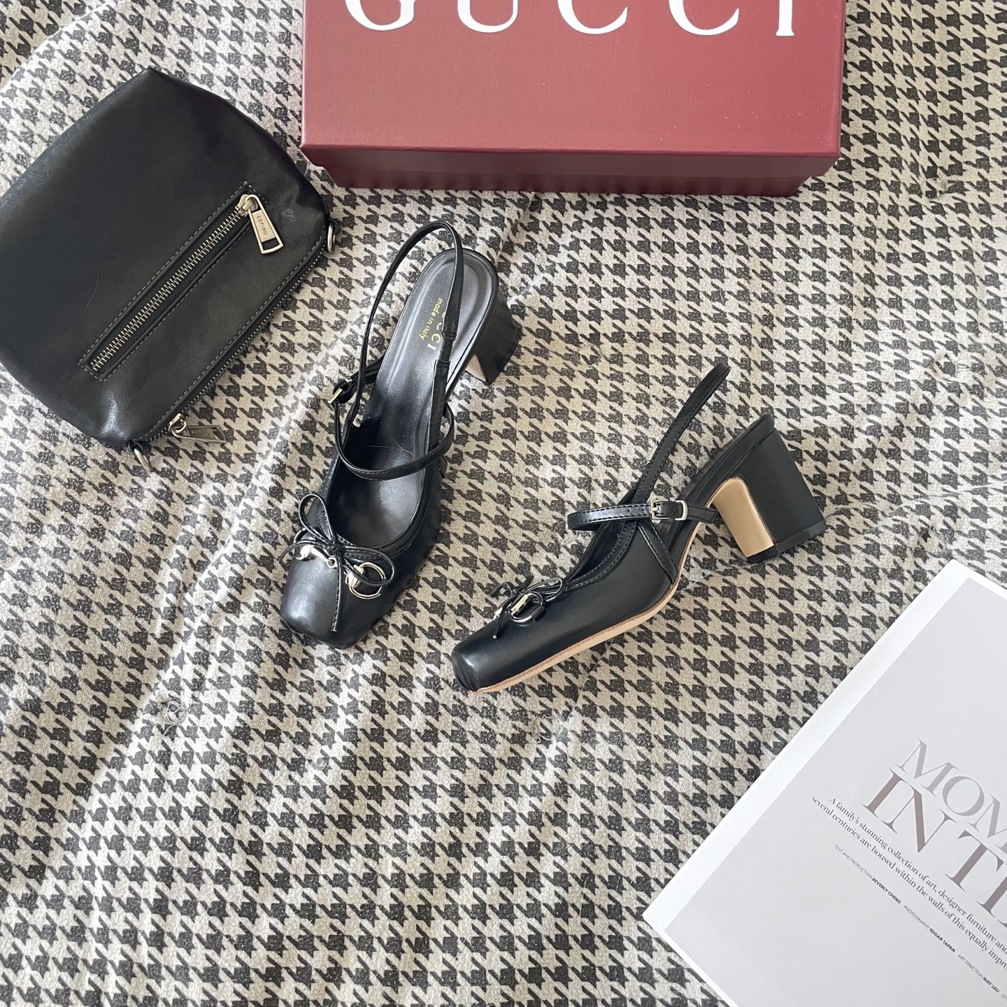 Bow-knot G-buckle high-heeled sandals 34-39/7cm