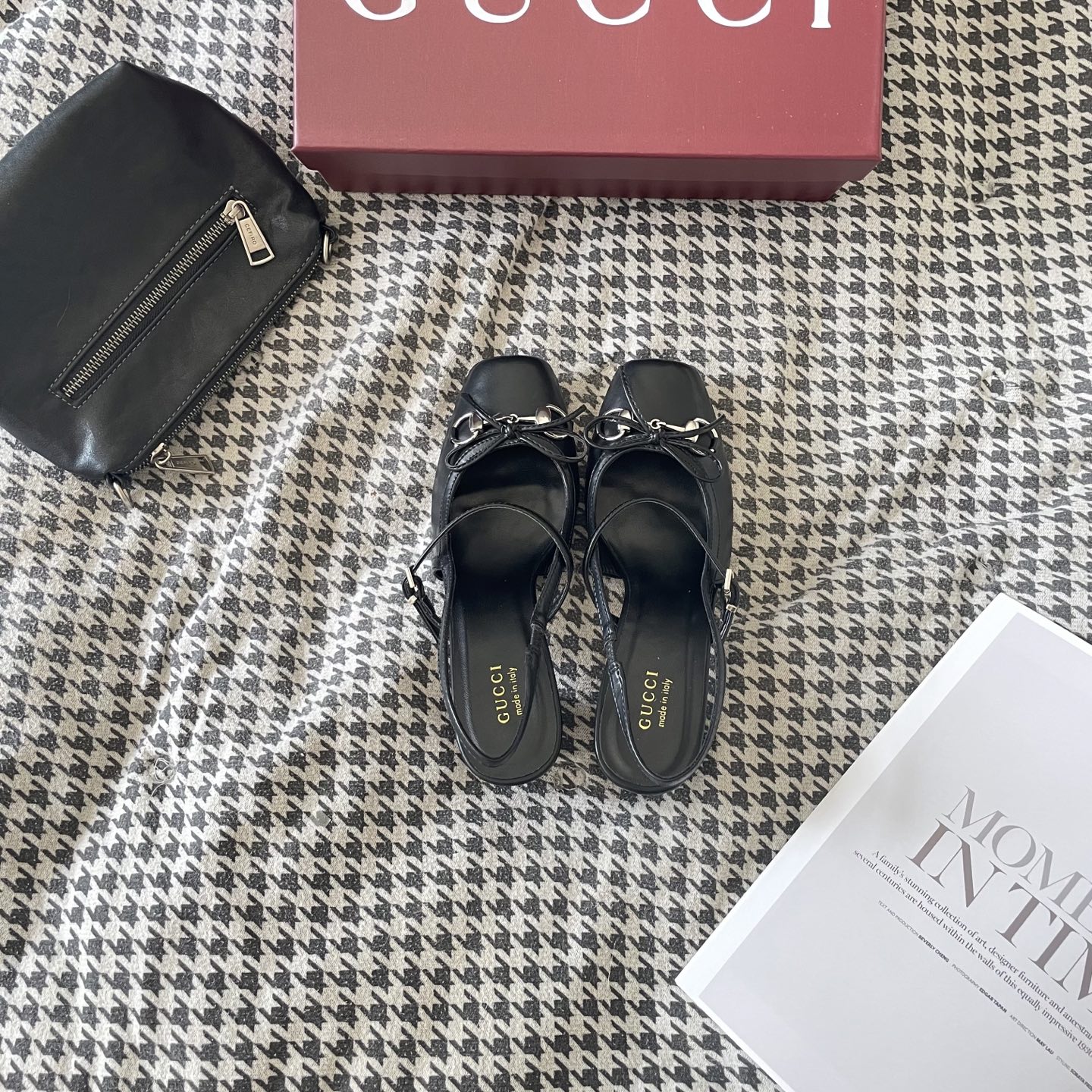 Bow-knot G-buckle high-heeled sandals 34-39/7cm