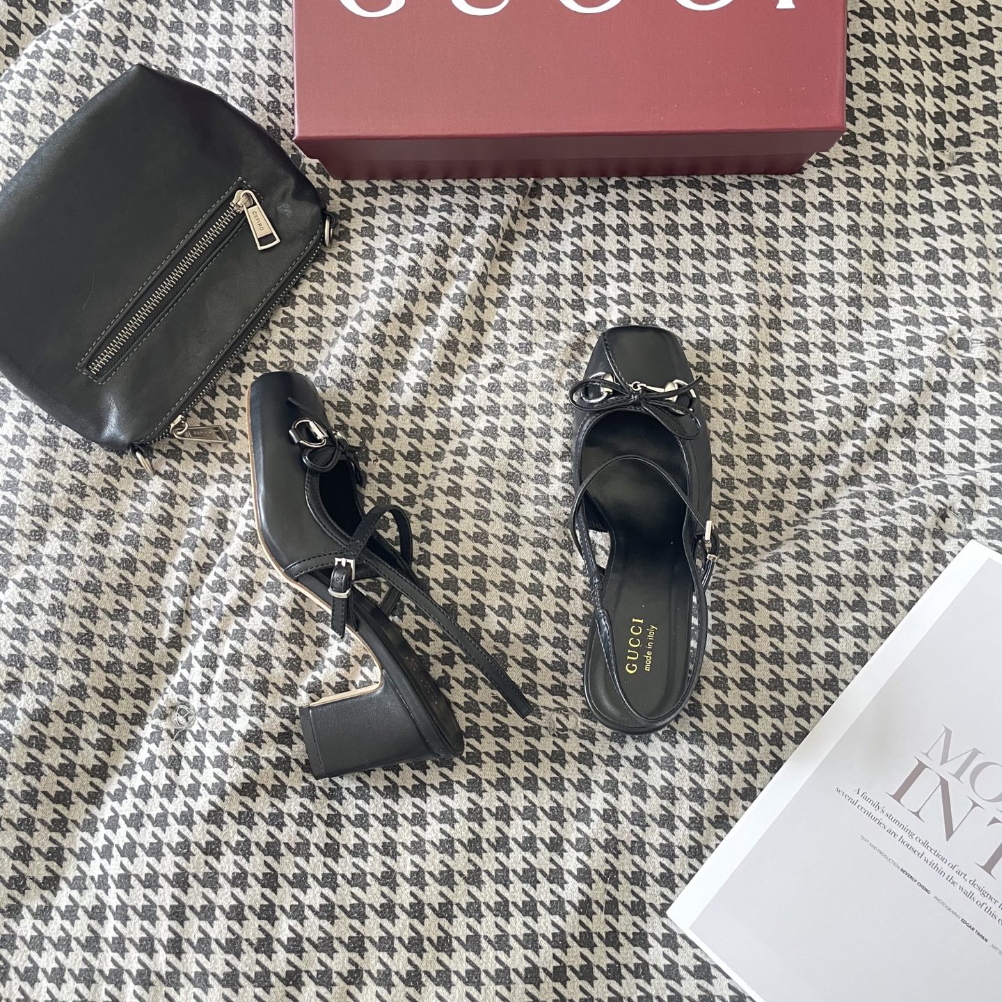 Bow-knot G-buckle high-heeled sandals 34-39/7cm