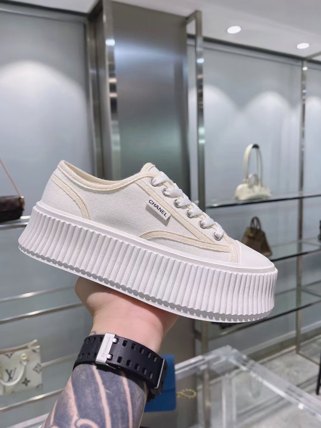 Platform white sneakers 4.5cm/35-40