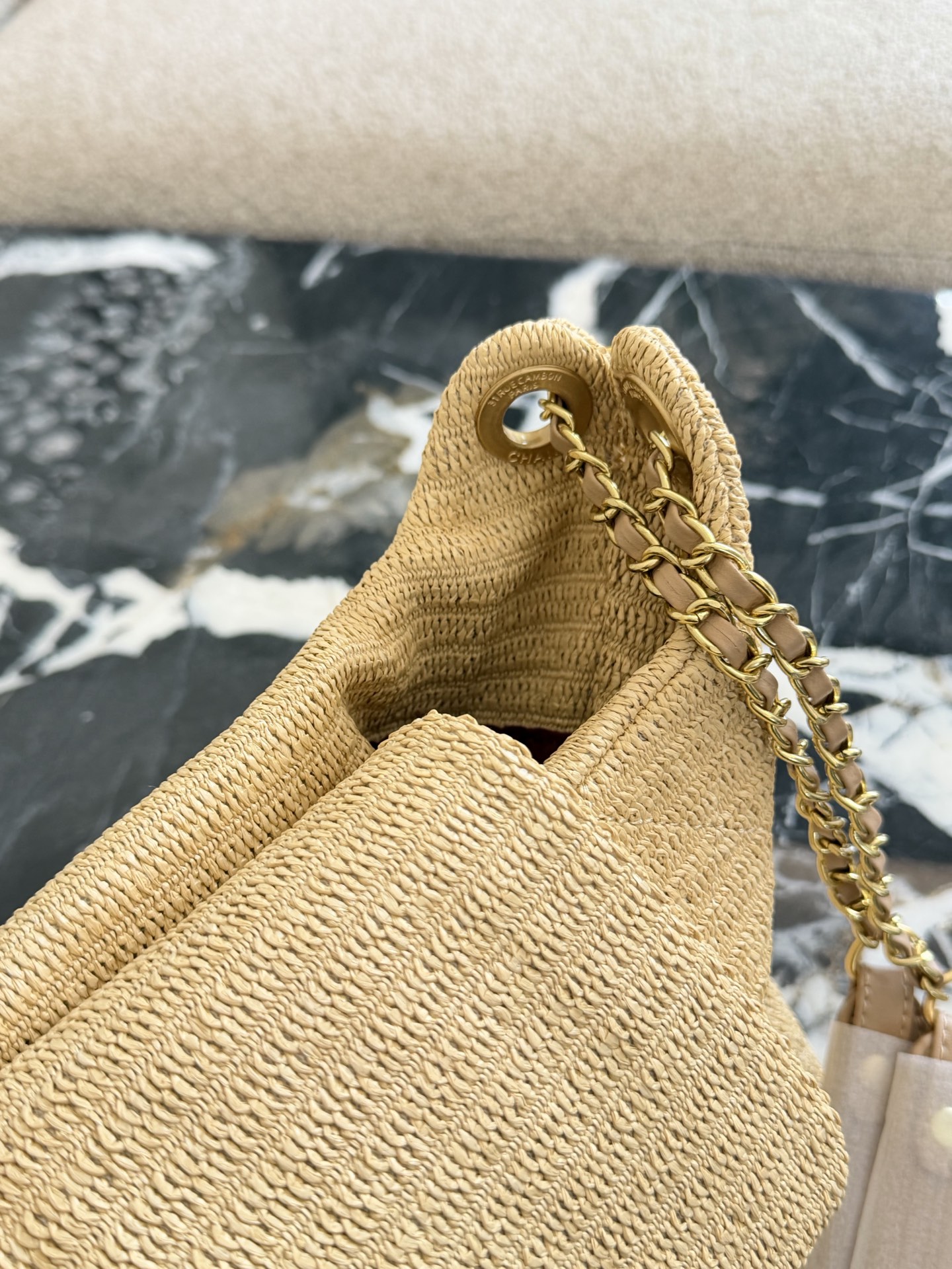 Natural fiber woven tote bag 30*26