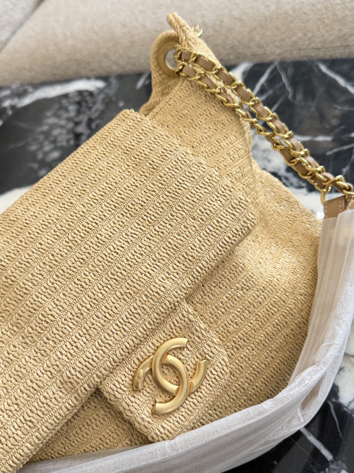 Natural fiber woven tote bag 30*26