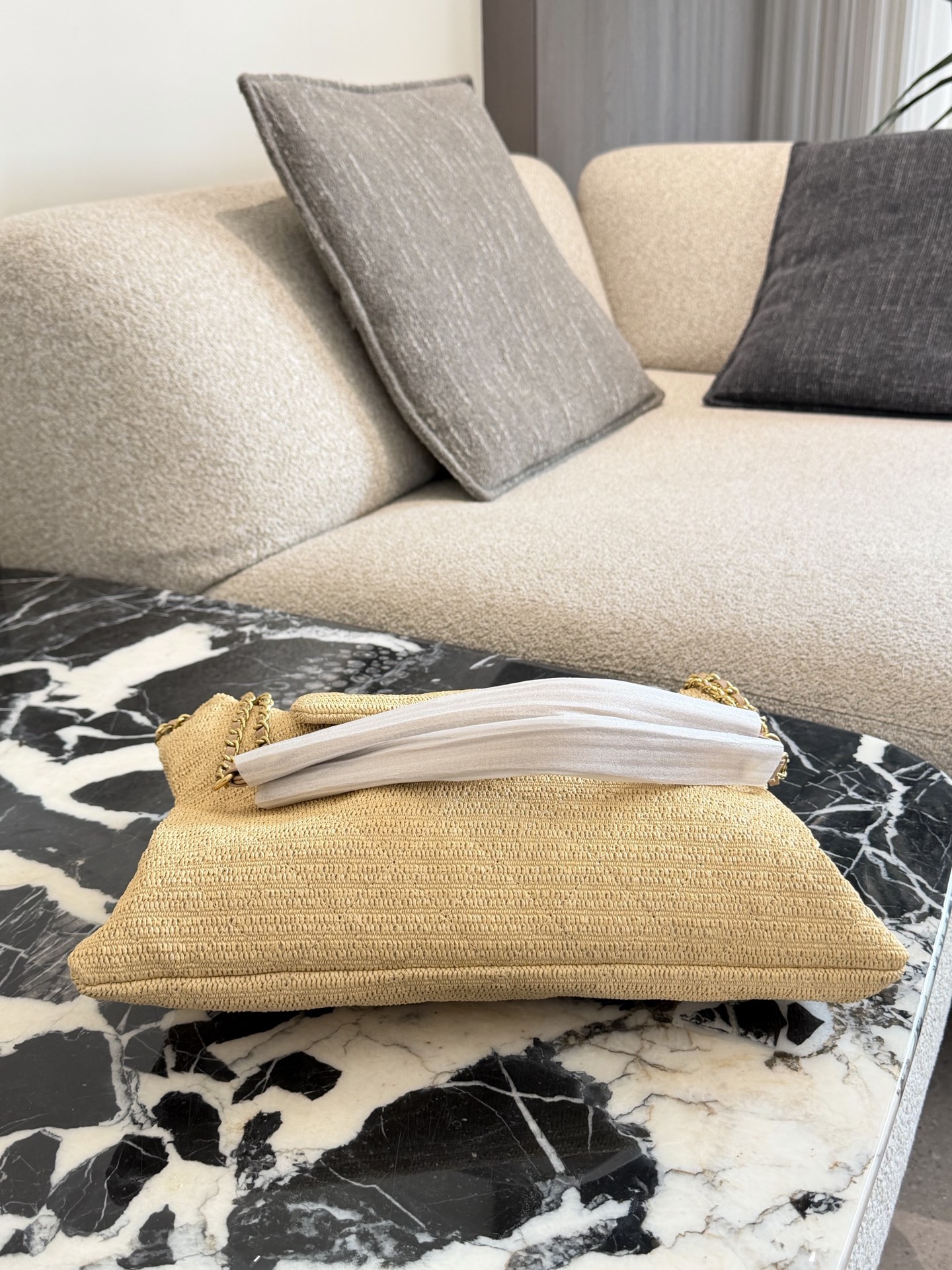 Natural fiber woven tote bag 30*26