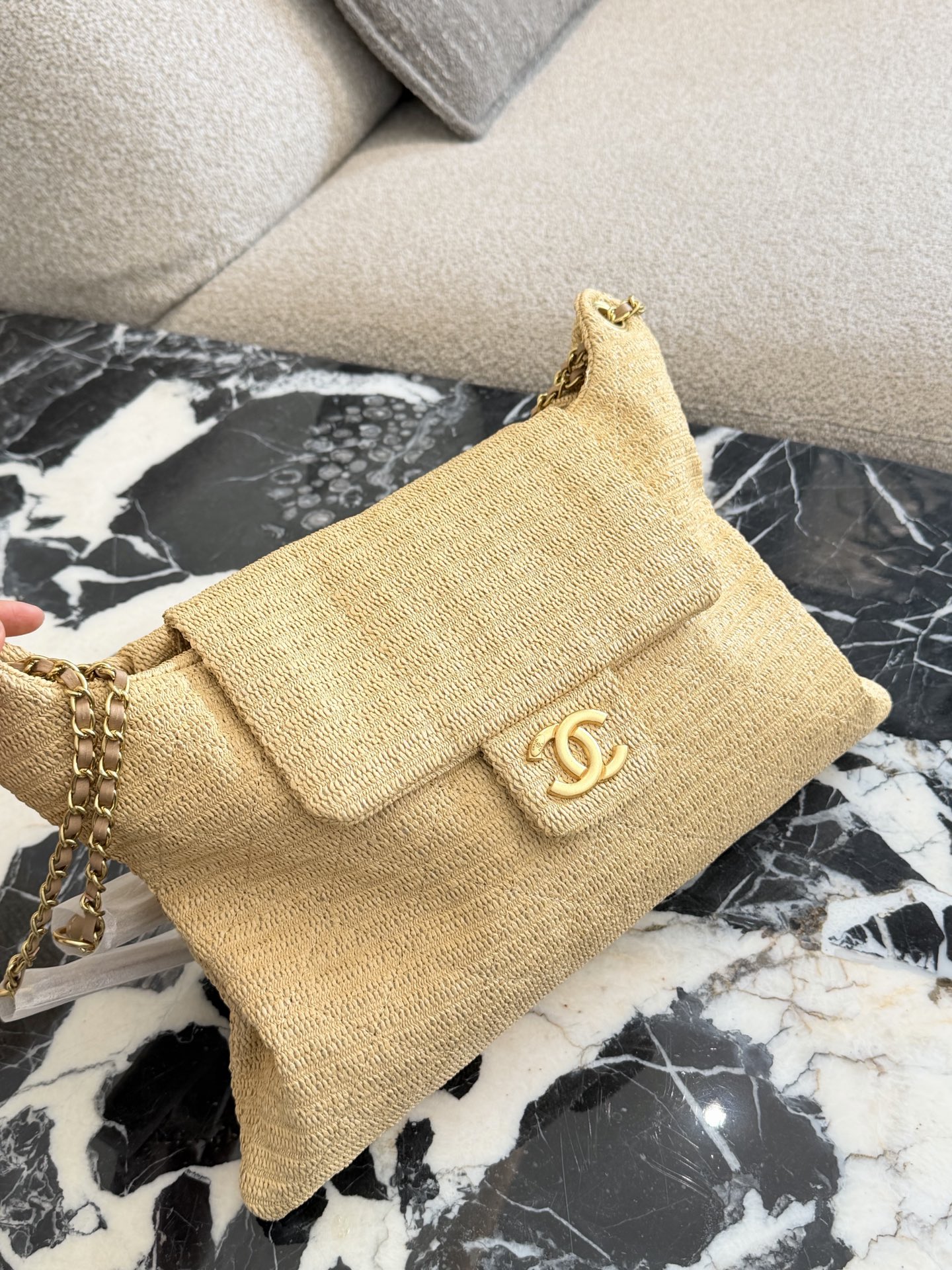 Natural fiber woven tote bag 30*26