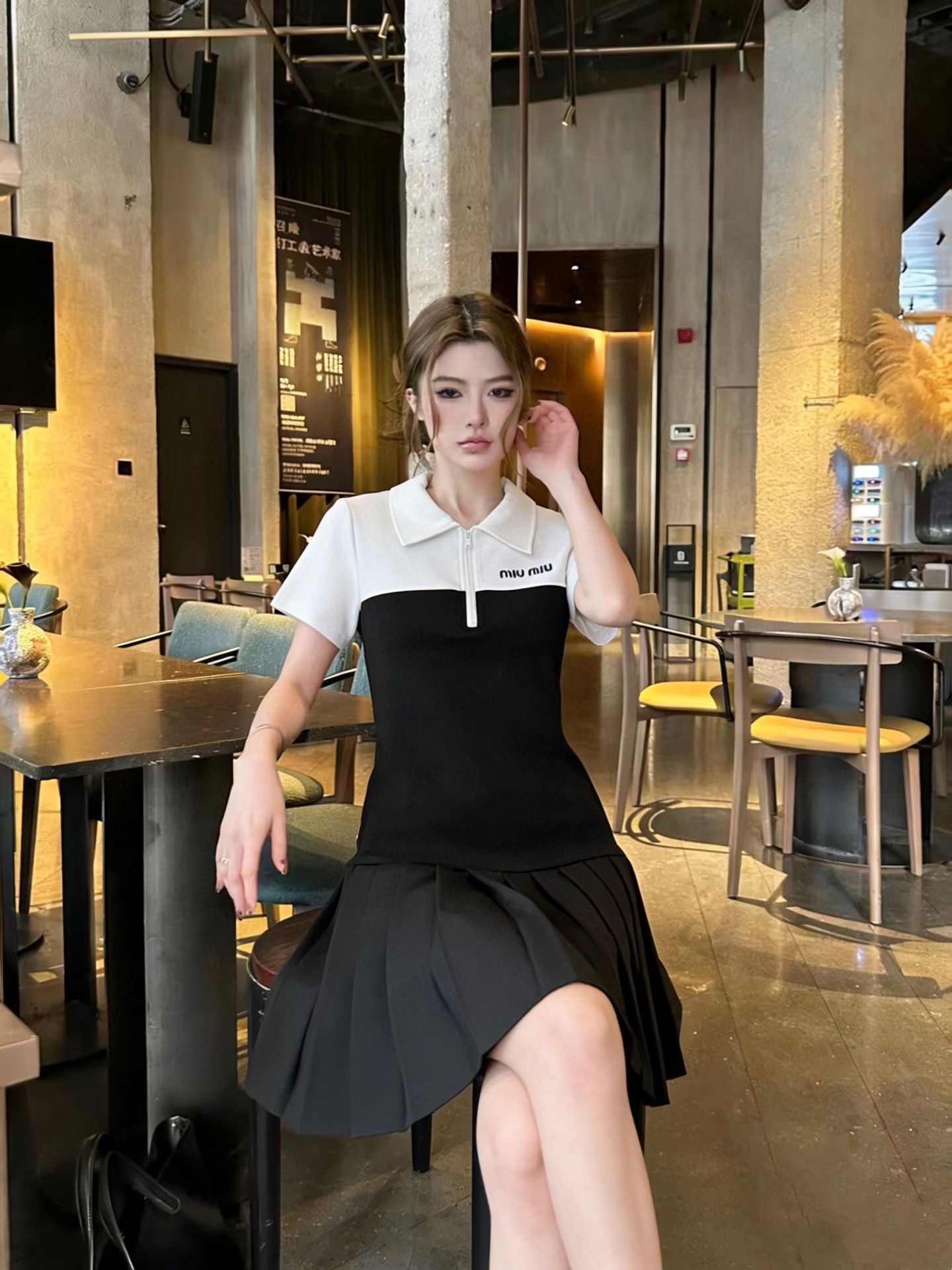 Color-blocked patchwork dress