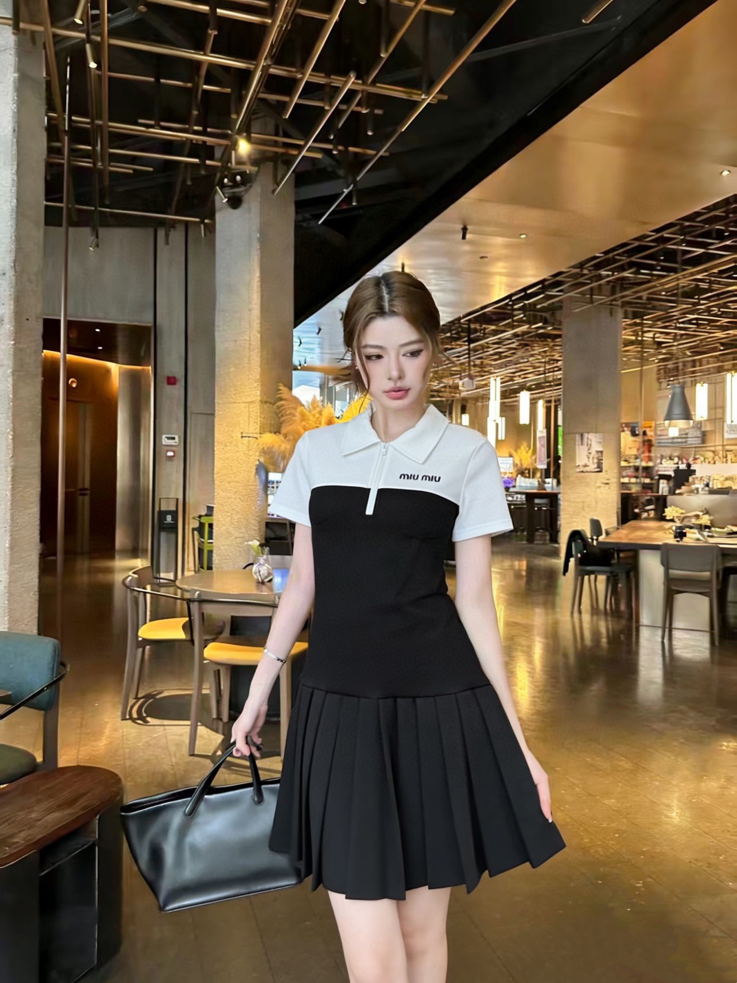 Color-blocked patchwork dress