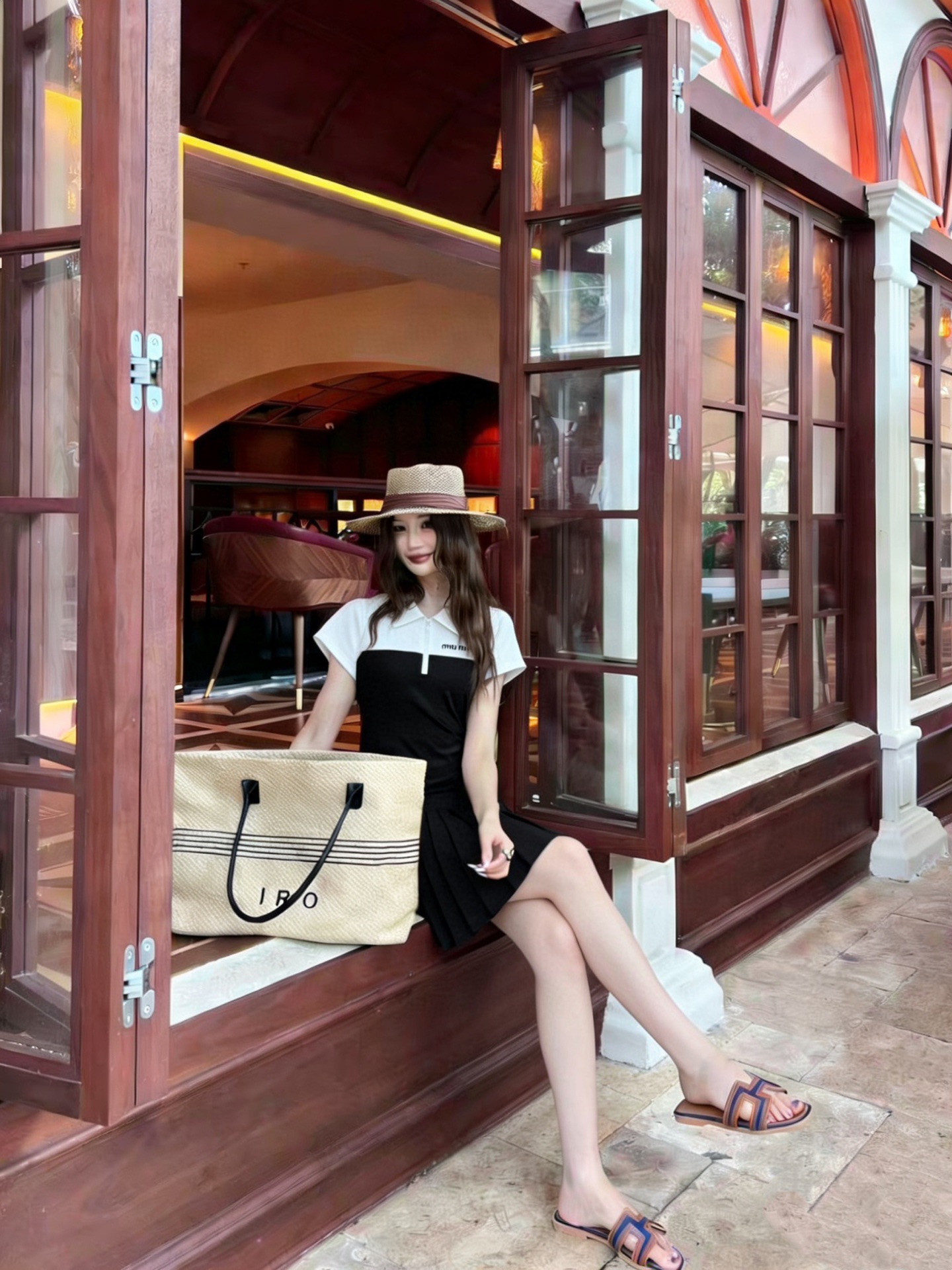 Color-blocked patchwork dress