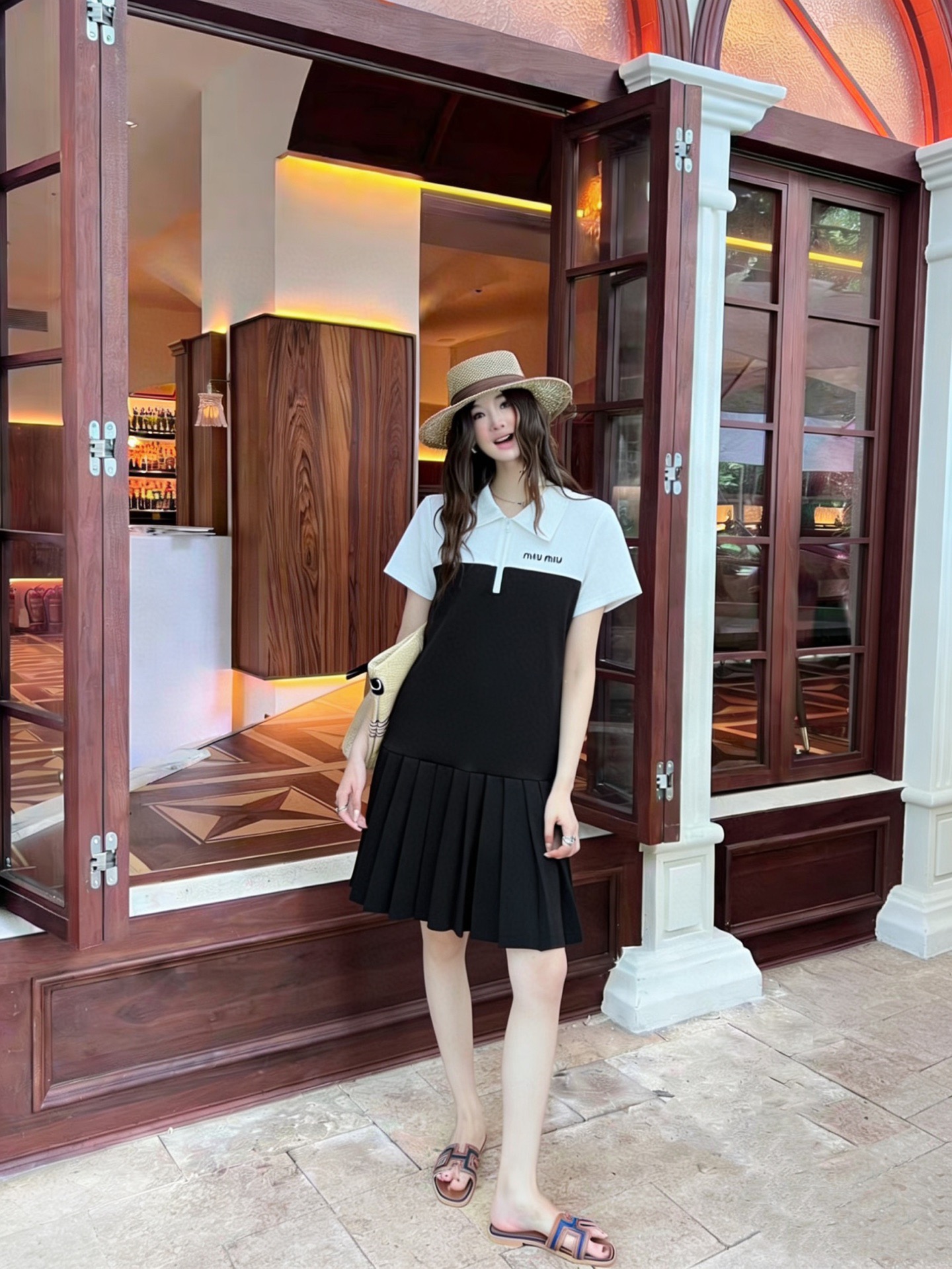 Color-blocked patchwork dress