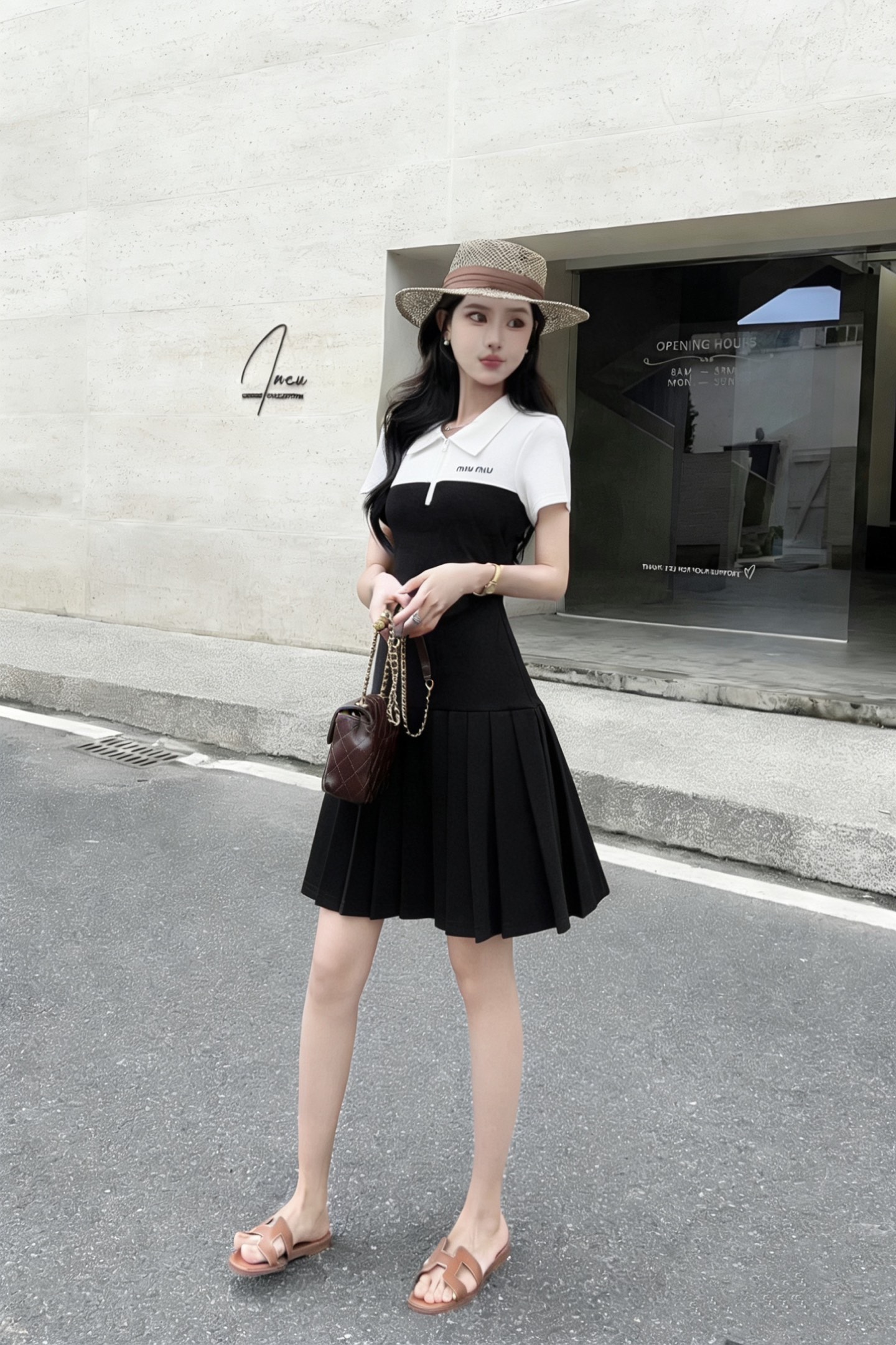 Color-blocked patchwork dress