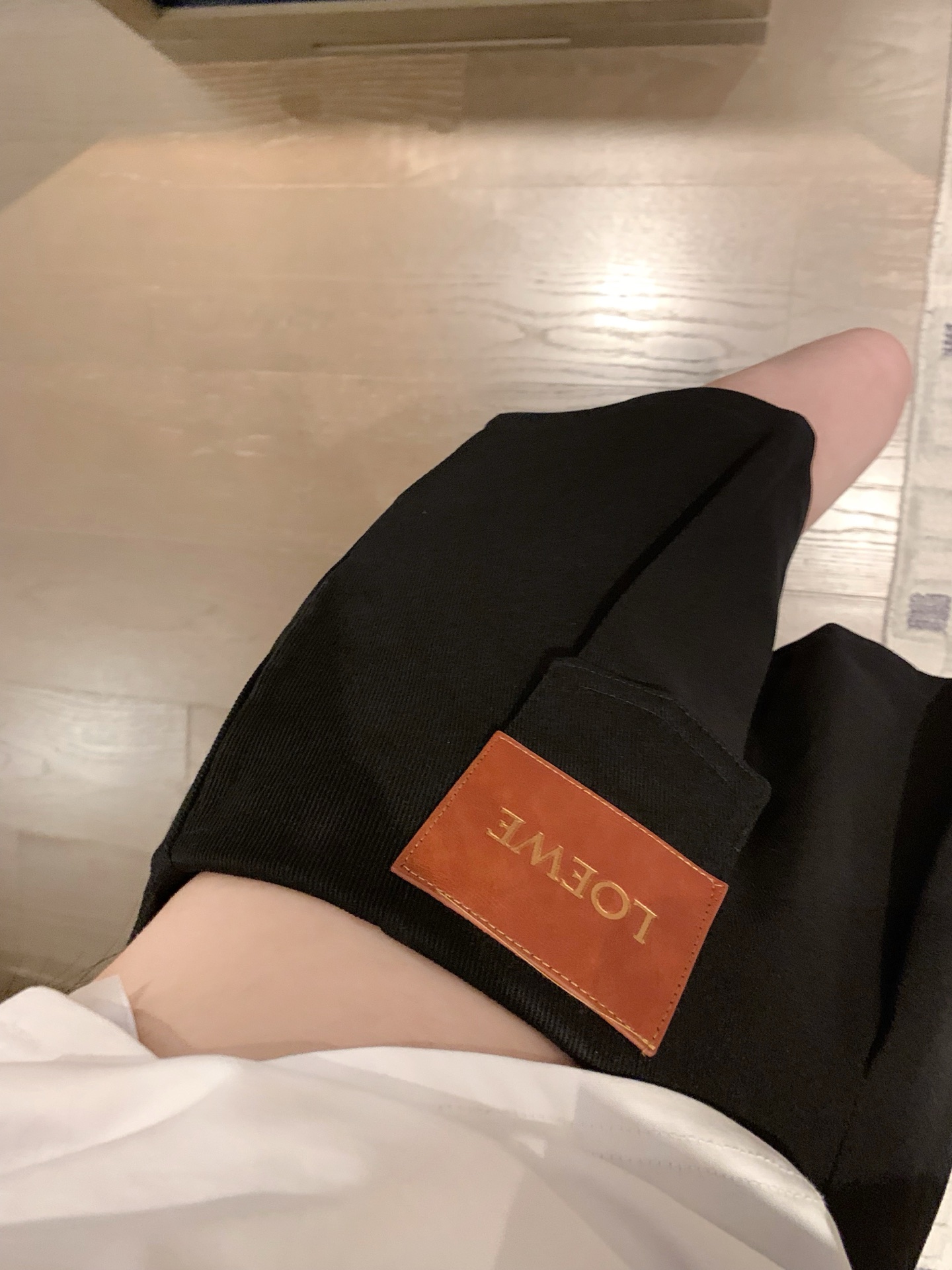 Pocket embroidered letter loose short-sleeved T-shirt + custom leather patch denim mini skirt