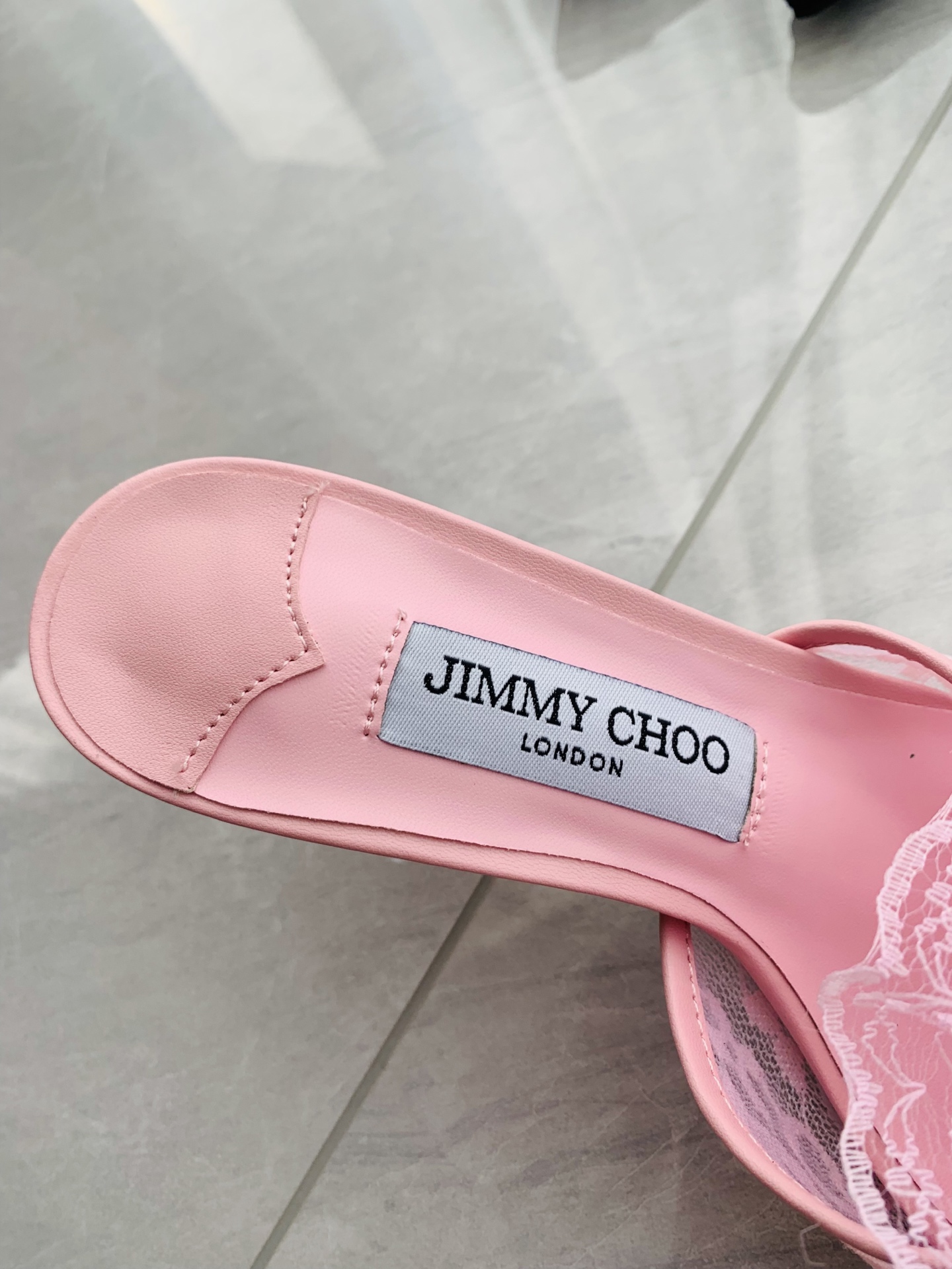 High-heeled lace slippers 9cm/34-41