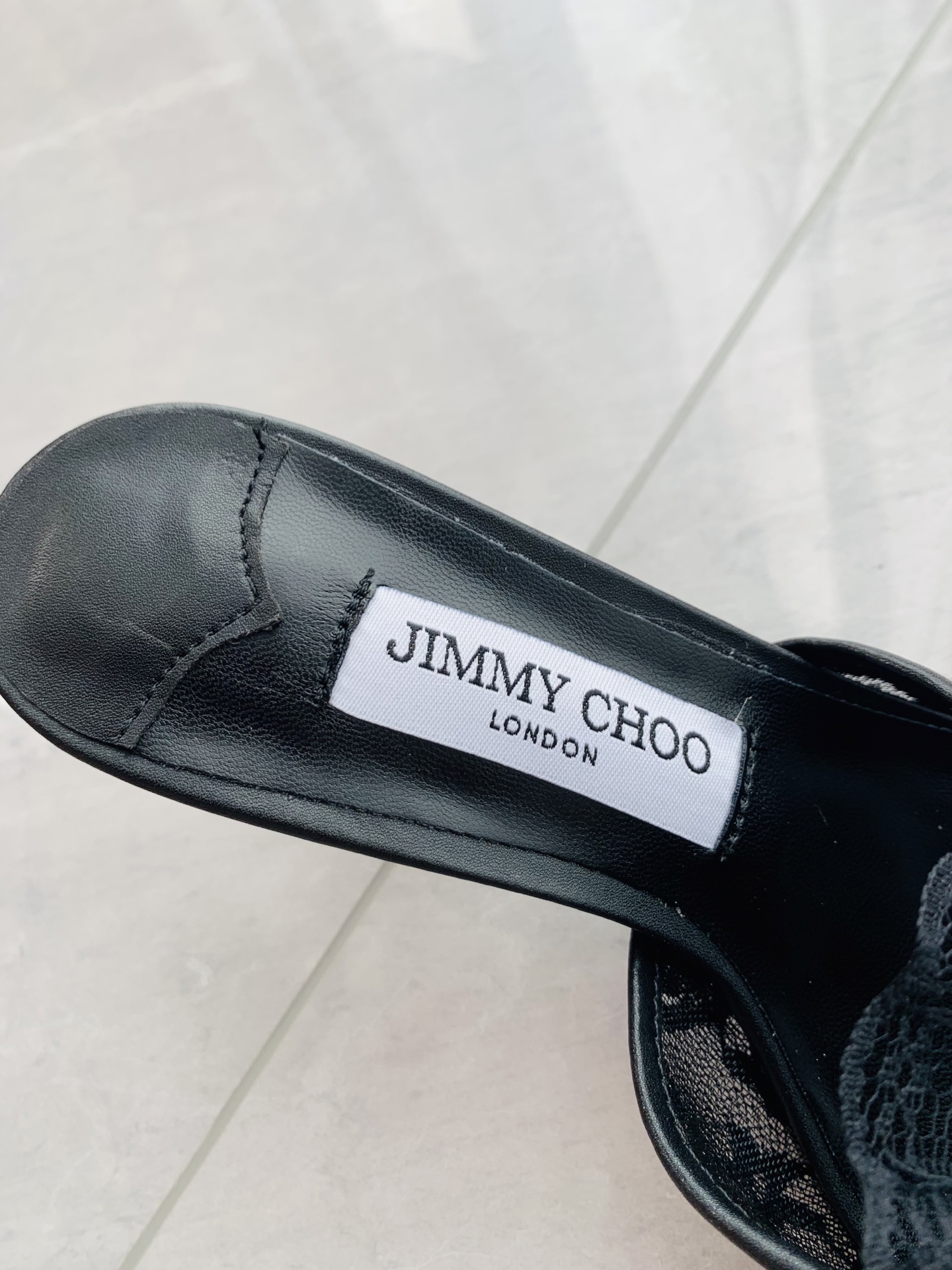 High-heeled lace slippers 9cm/34-41