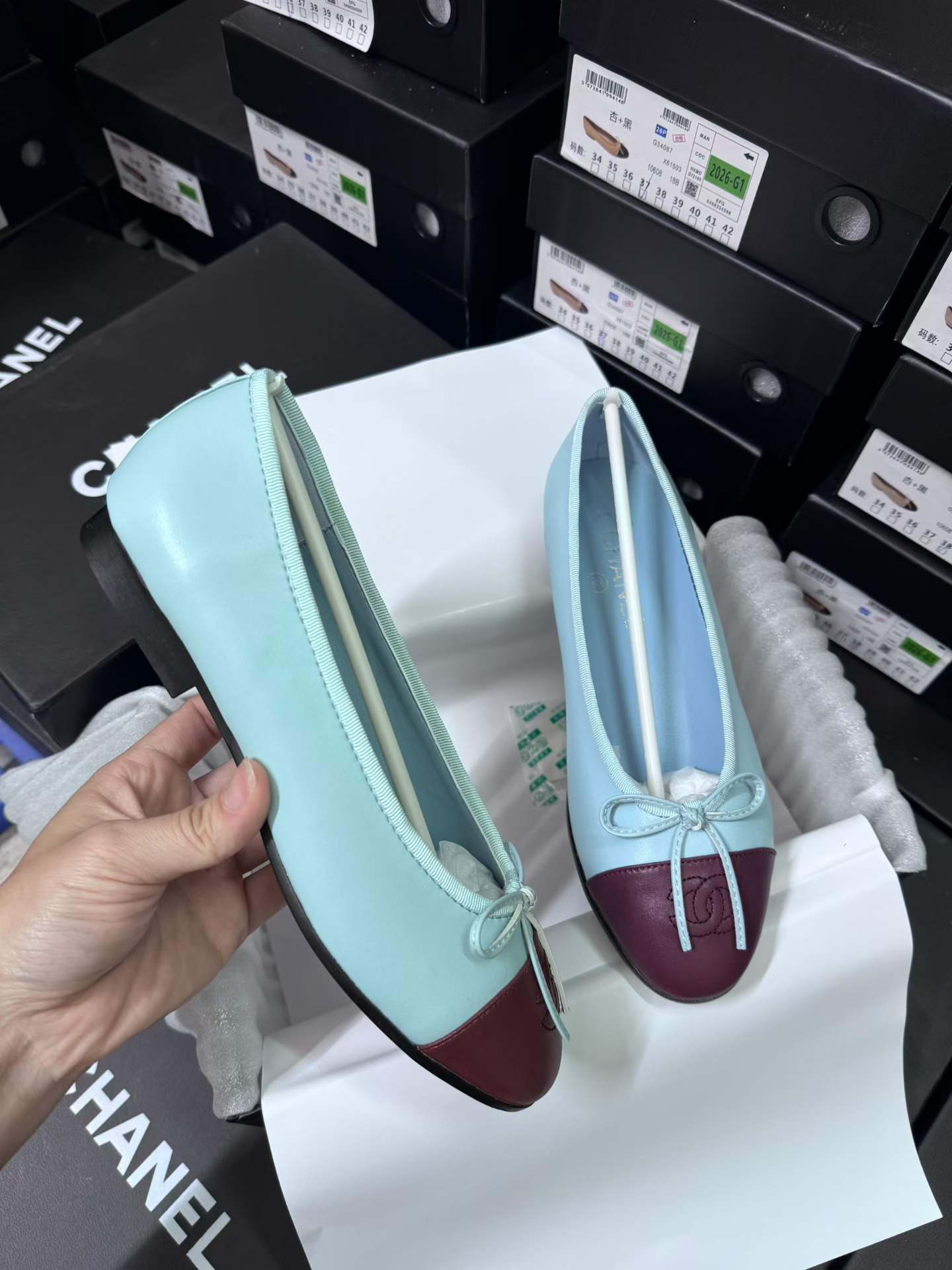 Velvet ballet shoes