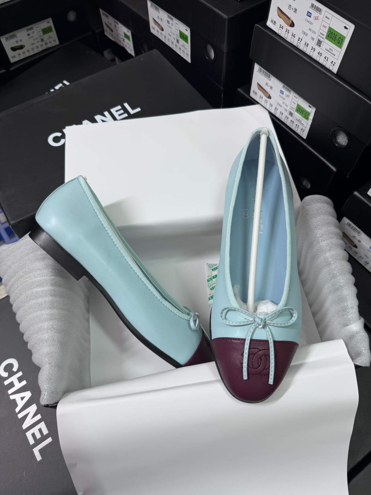 Velvet ballet shoes