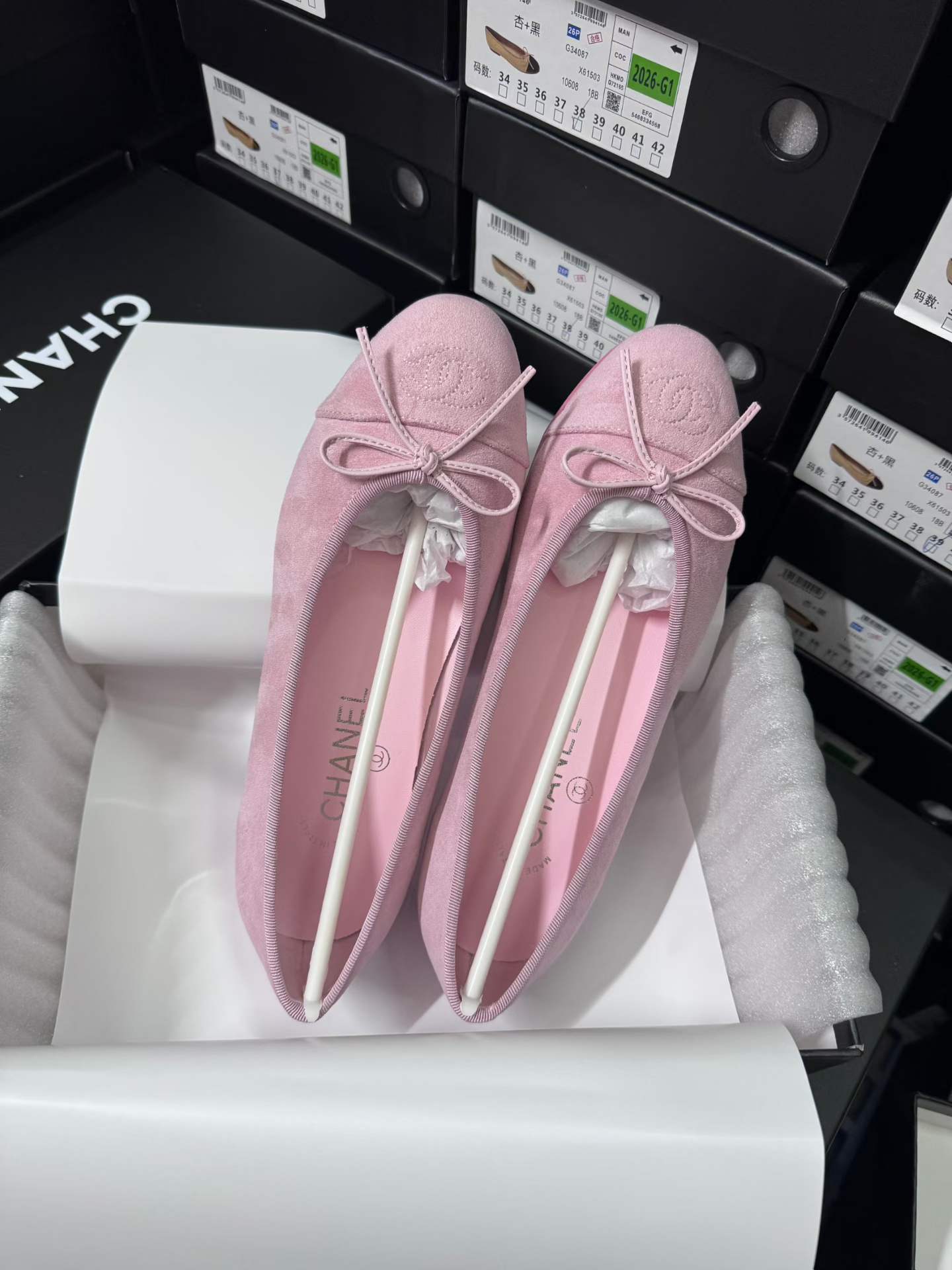 Velvet ballet shoes
