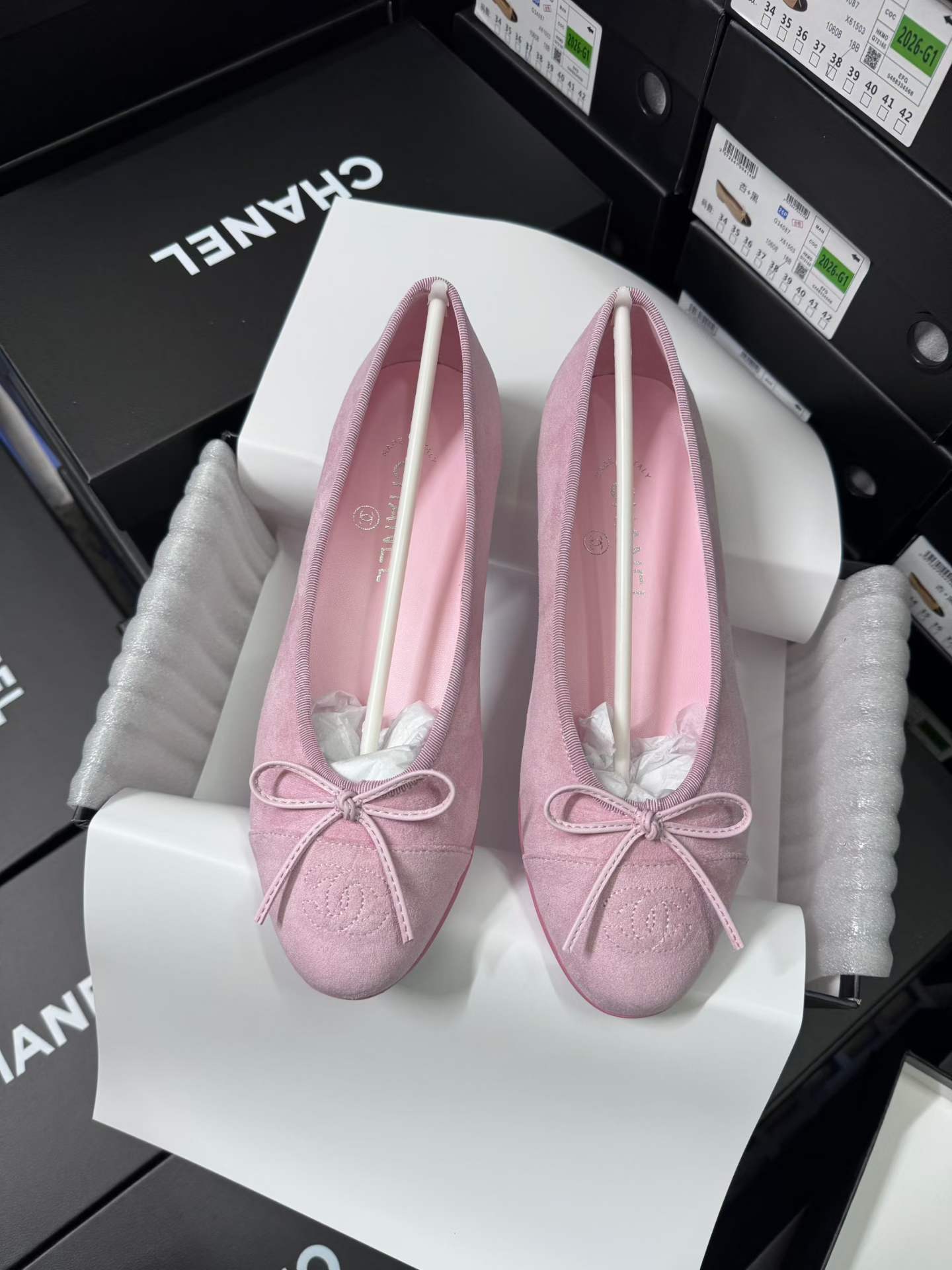Velvet ballet shoes