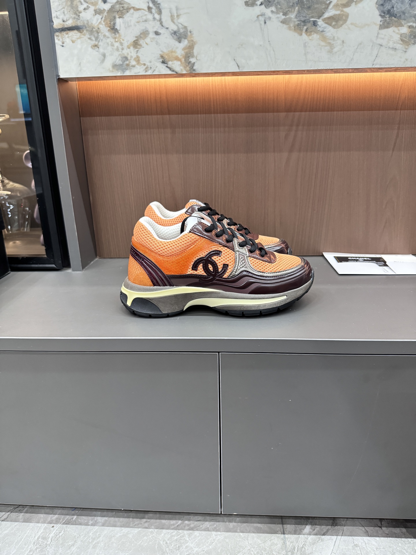 Silver-accented platform canvas sneakers 35-40