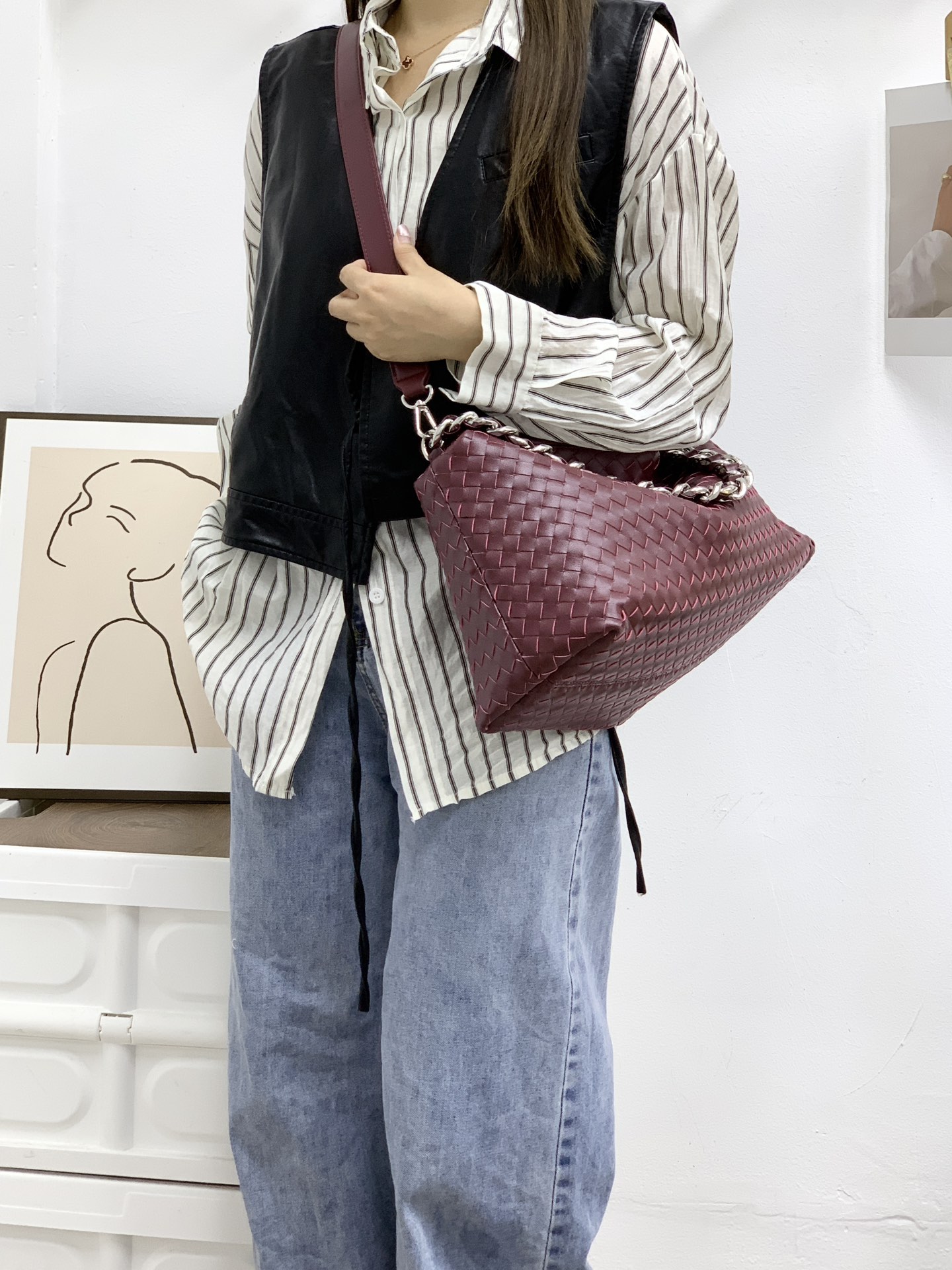 Chain-woven bag 40x20x15cm