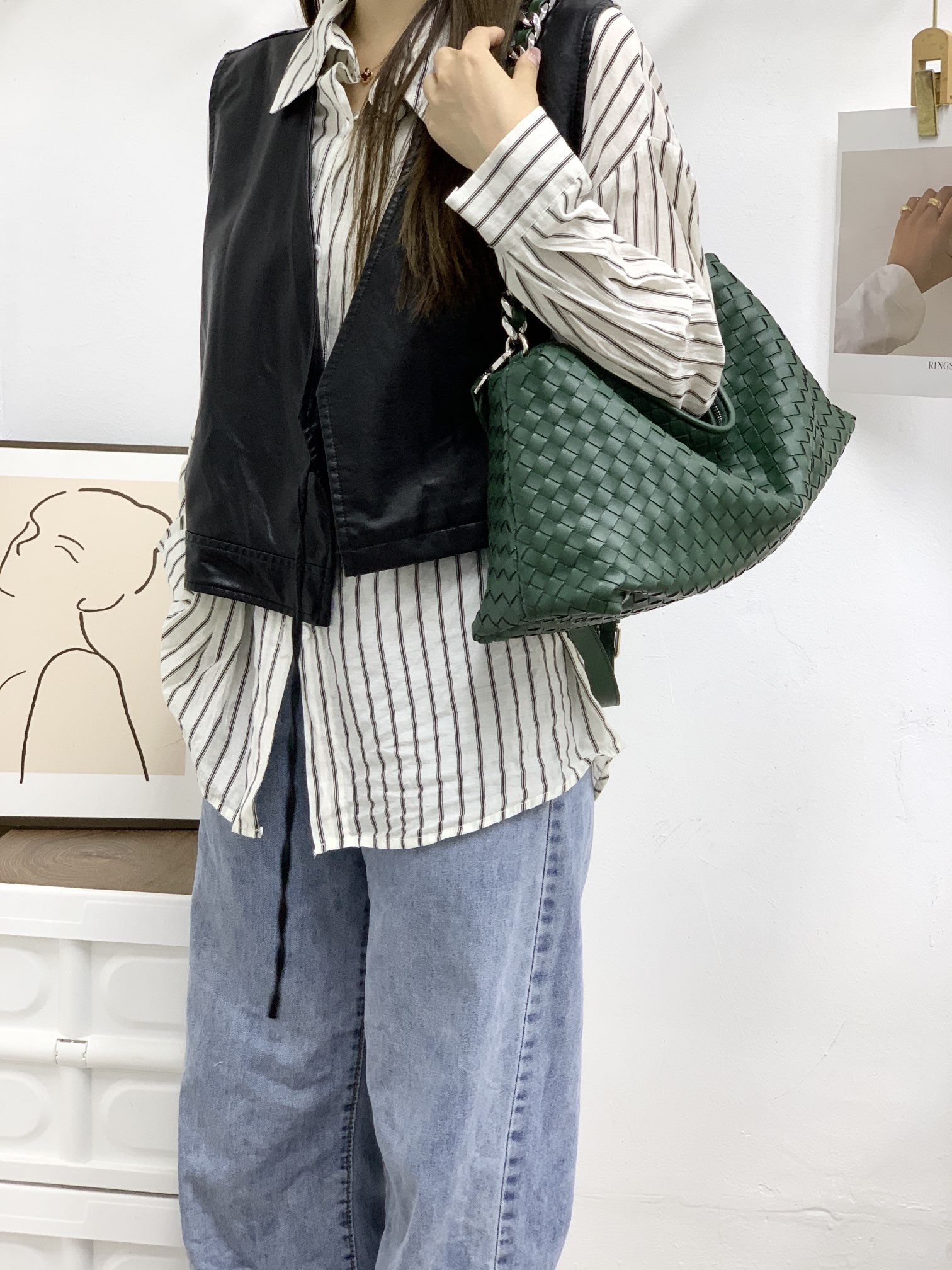 Chain-woven bag 40x20x15cm