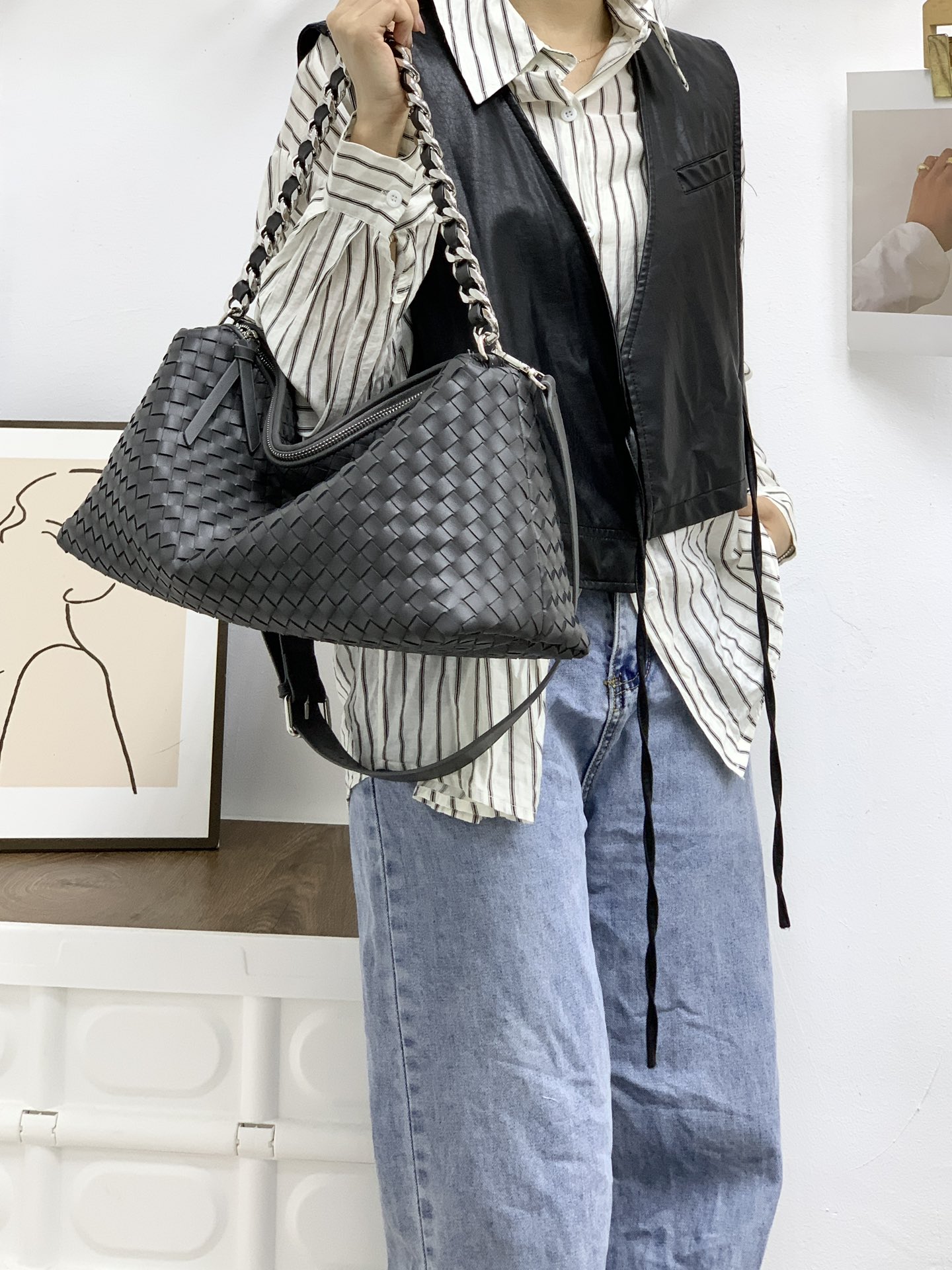 Chain-woven bag 40x20x15cm