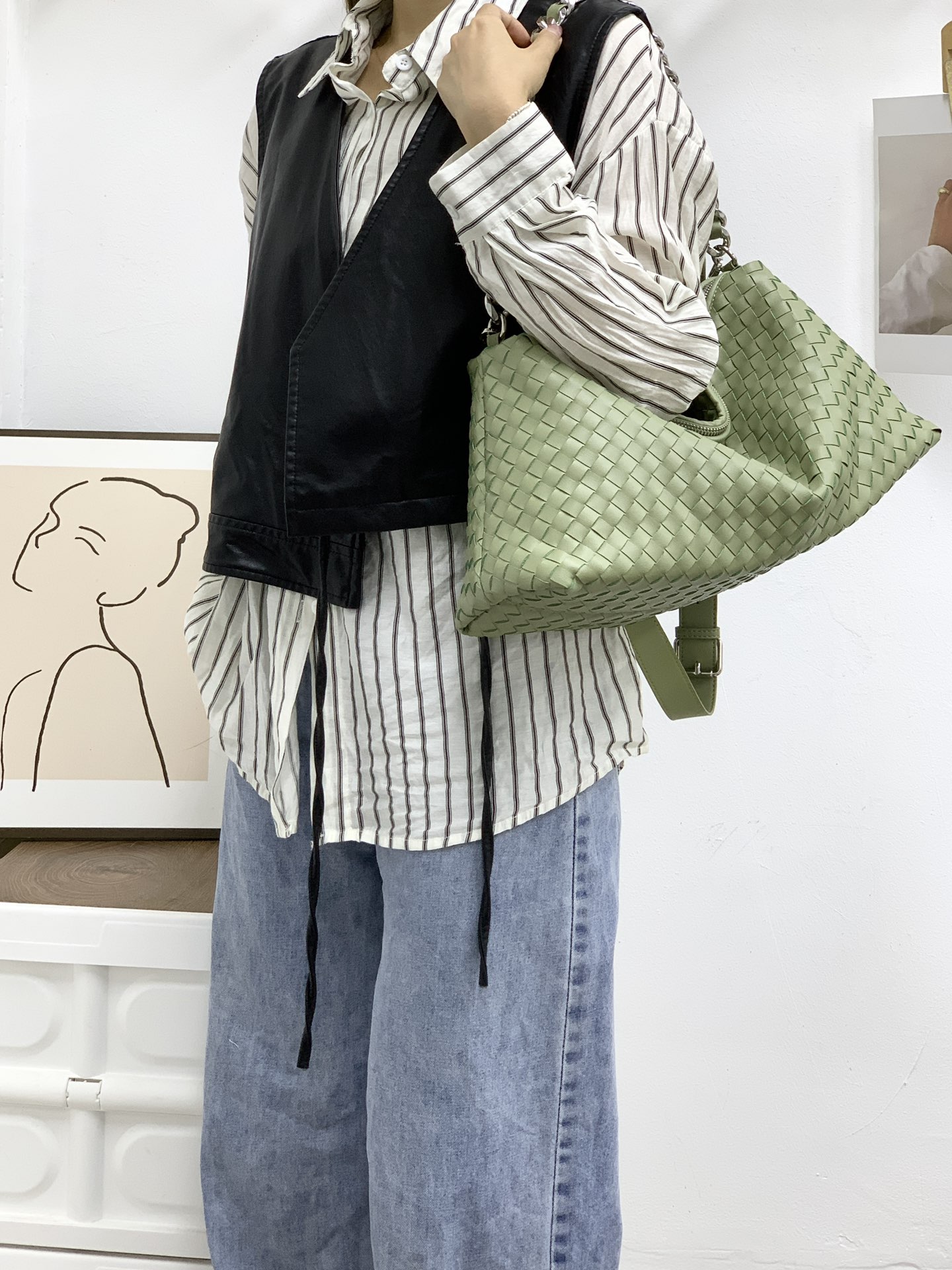 Chain-woven bag 40x20x15cm