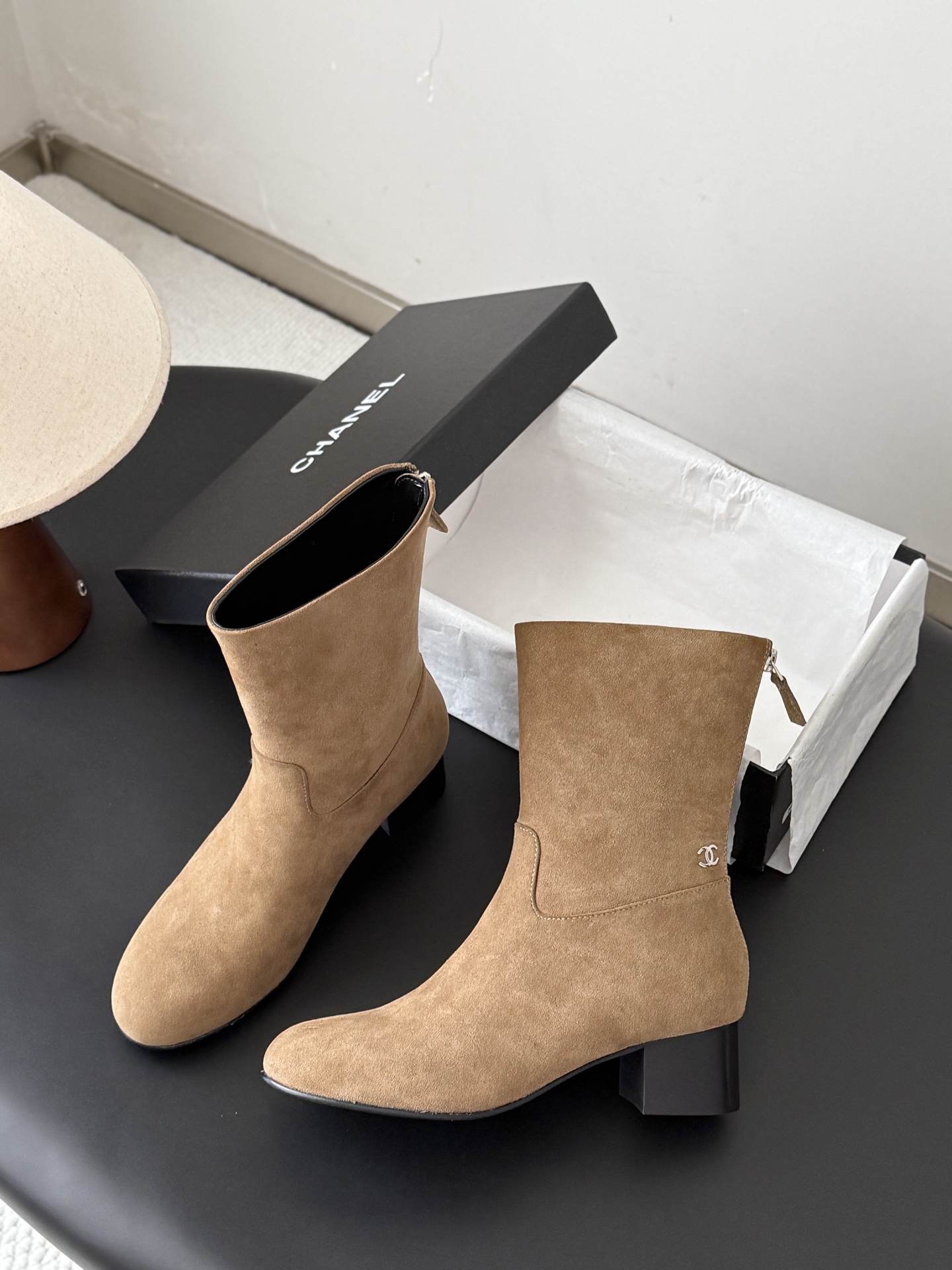 Classic Fall/Winter Stretch Boots with Chunky Heels 35-41/5cm