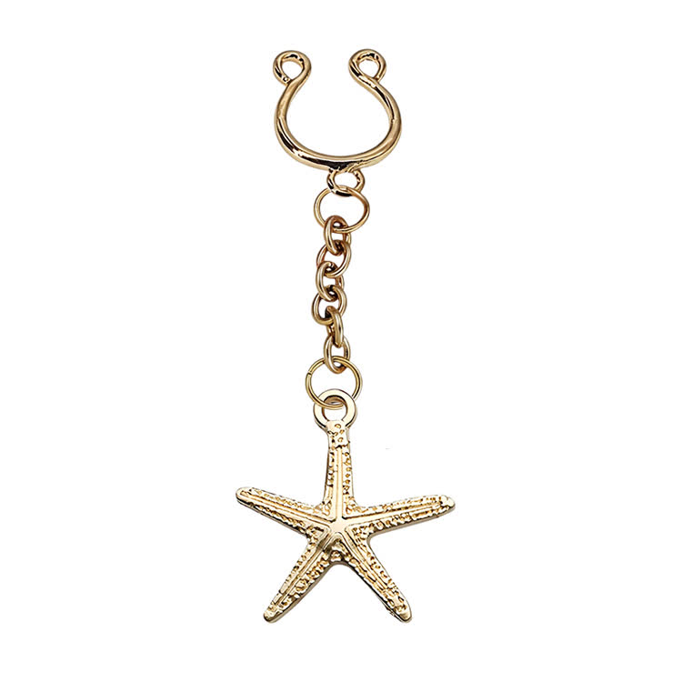Gold Starfish Chain Adjustable Nipple Clamp SM Accessories - Gold A - 2 pack (one pair) - image 2