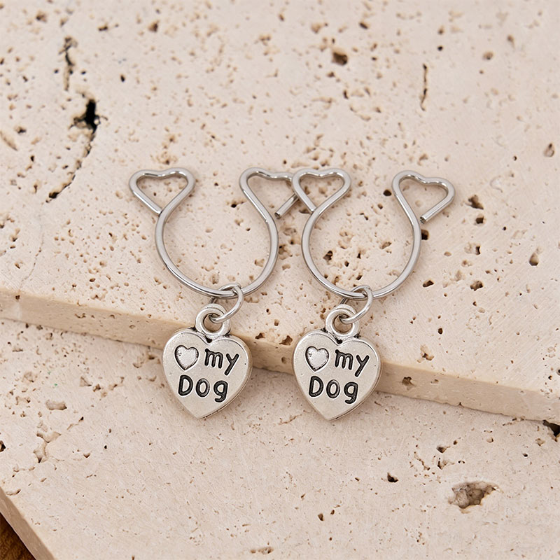 My Dog Heart Charm Nipple Clamp Adjustable Lingerie Accessories - Silver - 2 pack (one pair) - image 2