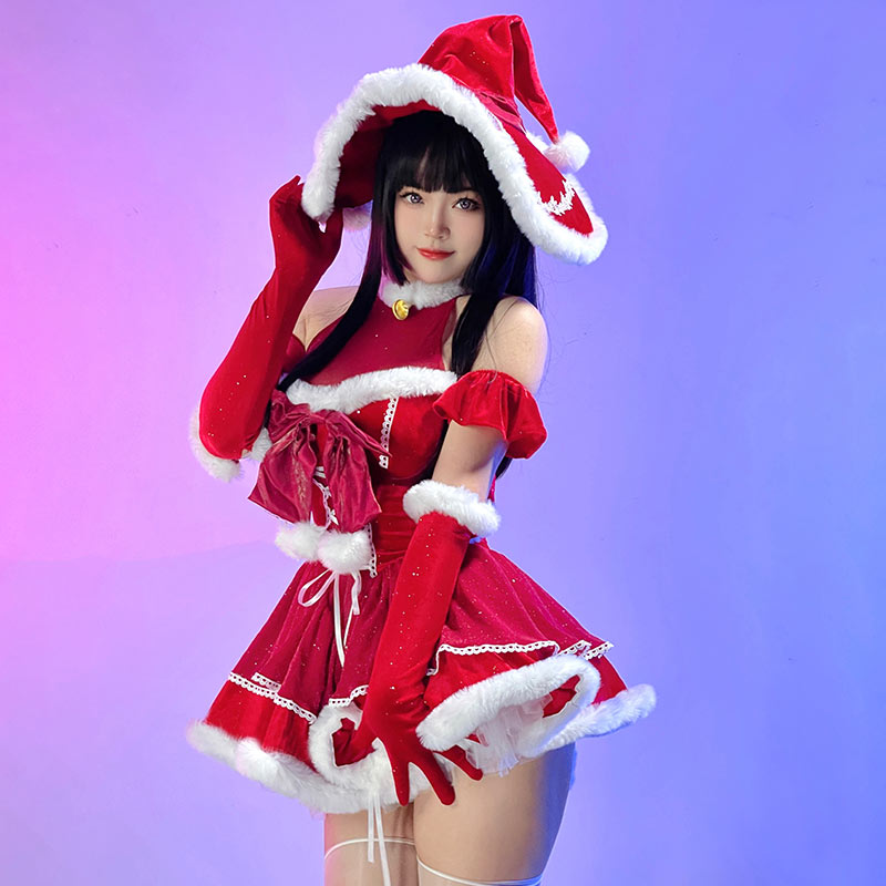 Bowknot Lace Up Backless Velvet Lingerie Set - image 3