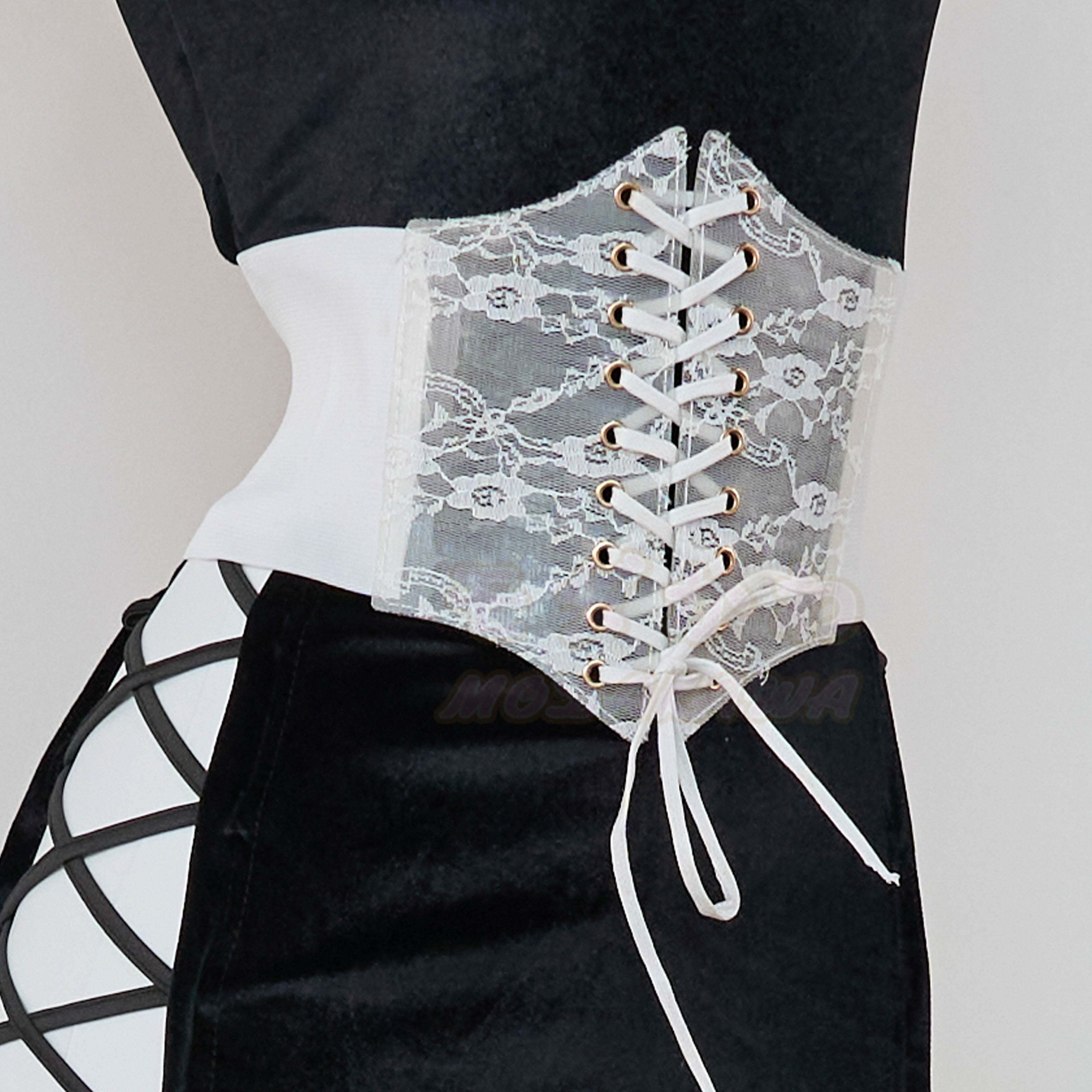 Velvet Lace Up Hollow Out Side Split Dress - Waistband - 3XL - image 9