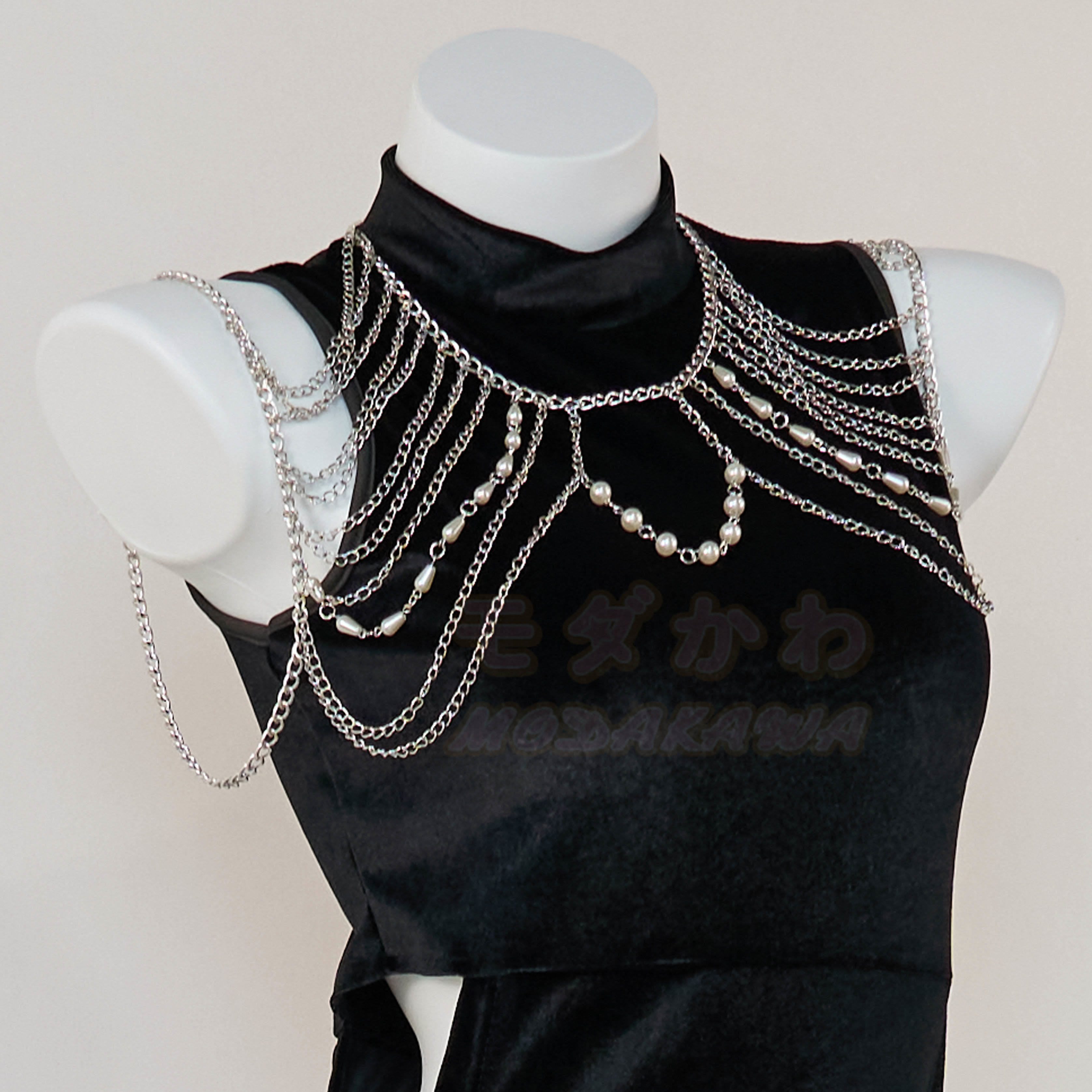 Velvet Lace Up Hollow Out Side Split Dress - Breast Chain C - One Size - image 5