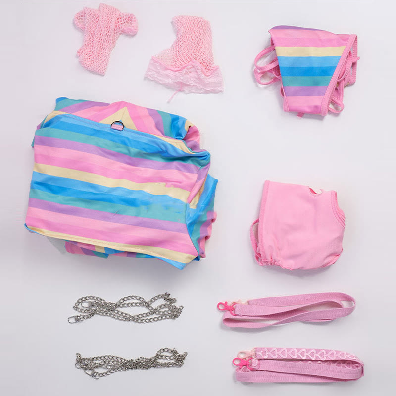 Bunny Ears Rainbow Stripe Lingerie Set - image 5