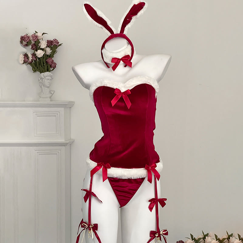 Bunny Ears Bow Lingerie Dress Set - image 3