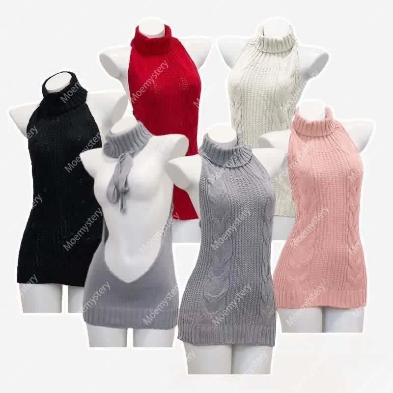 Sexy Pullover Backless Virgin Killer Sweater - image 1