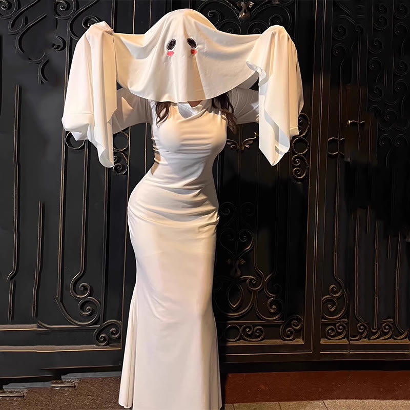 Cosplay Ghost Backless Dress With Mask - image 3
