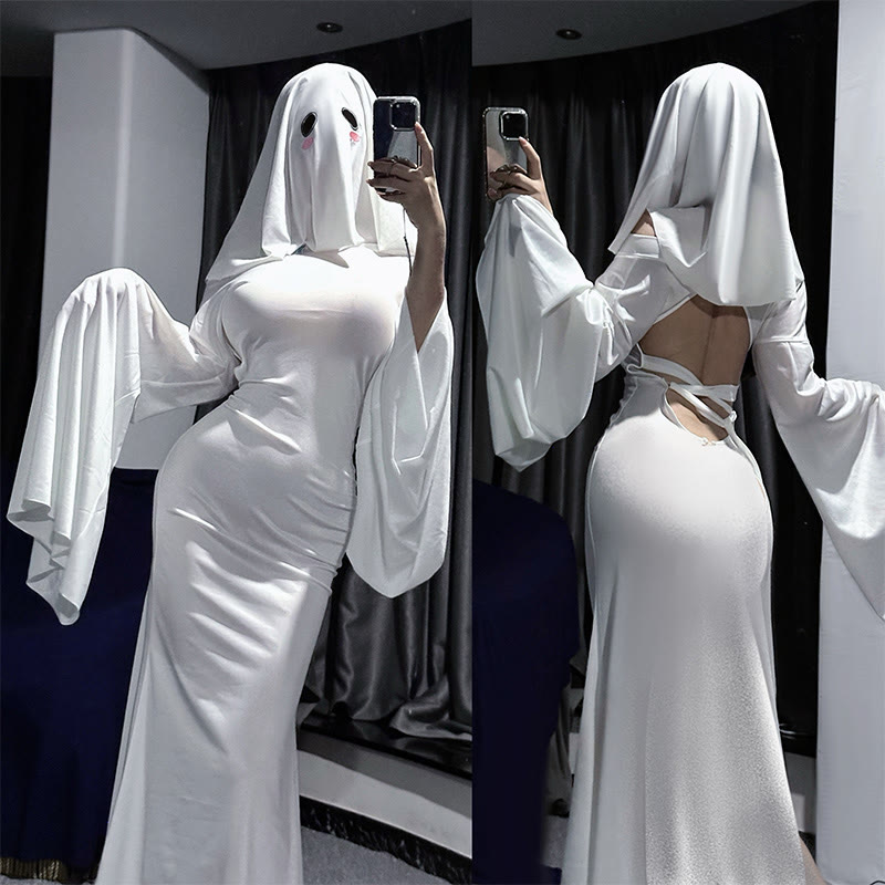 Cosplay Ghost Backless Dress With Mask - image 1