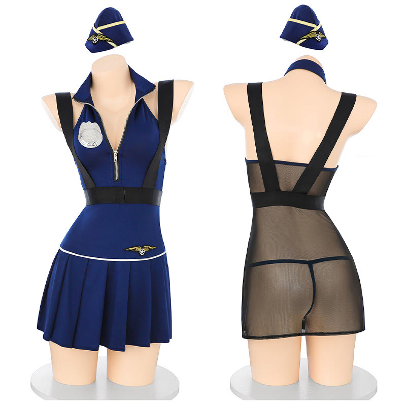 Cosplay Zip-Up Backless Lingerie Dress - image 2
