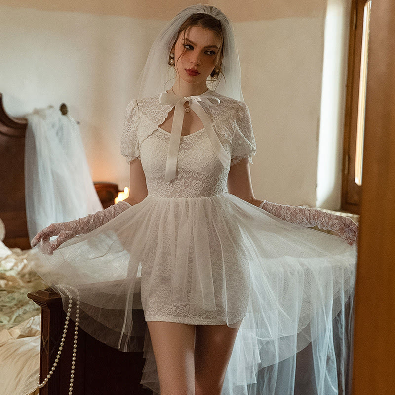 Bride Lace Lingerie Set - White - L - image 2