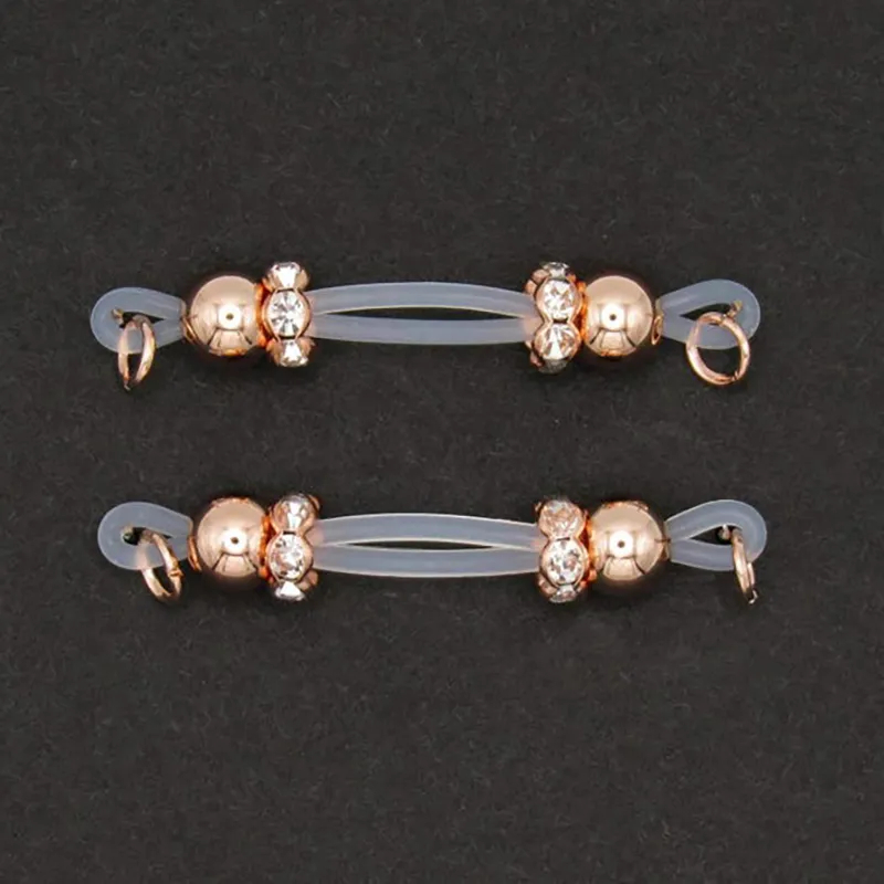 Metal Beaded Adjustable Nipple Clamp SM Accessories - Gold - 2 (a pair) - image 2