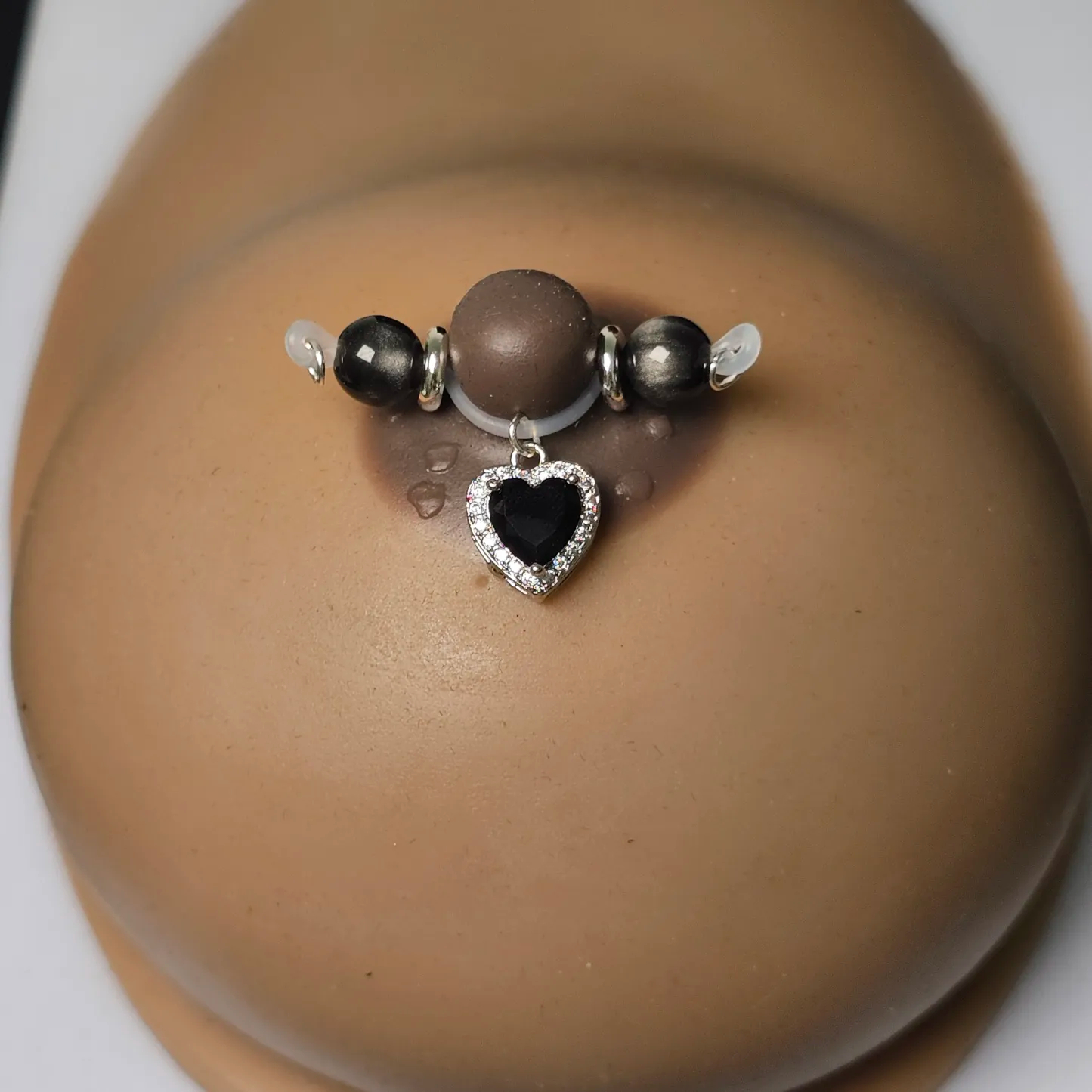 Black Heart Adjustable Non-Piercing Nipple Rings - image 3