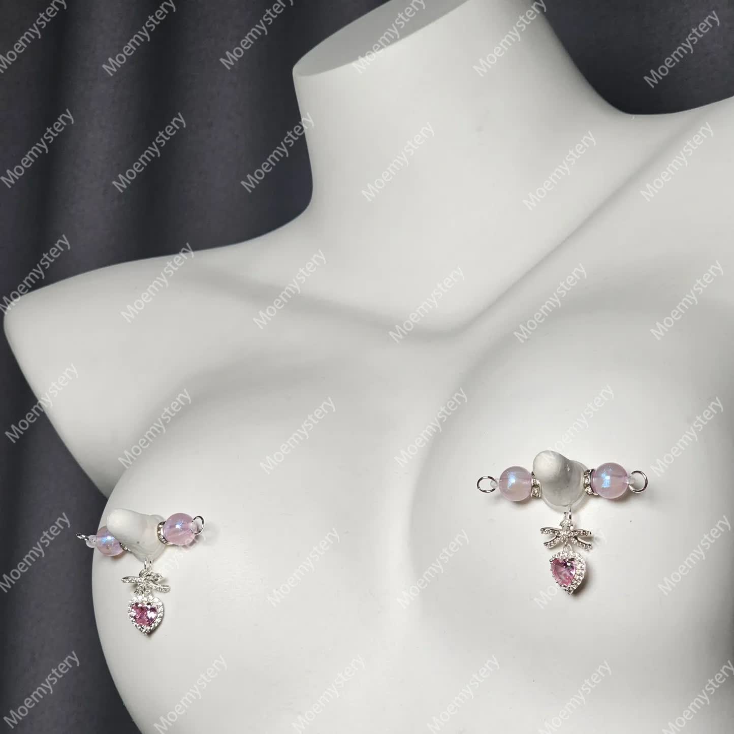 Pink Beaded Bow Adjustable Nipple Clamp SM Accessories - image 3